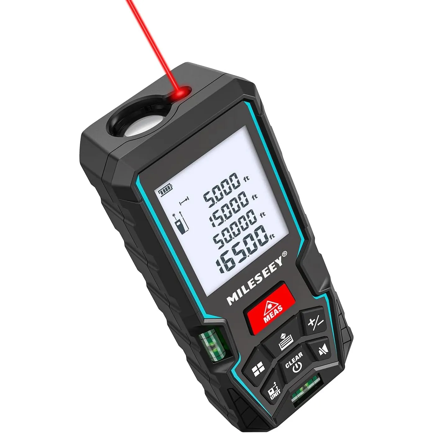 Laser Entfernungsmesser 50M,MiLESEEY Lasermessgerät mit 2 Wasserwaagenblasen,±2mm Genauigkeit,2 Zoll LCD Hintergrundbel…