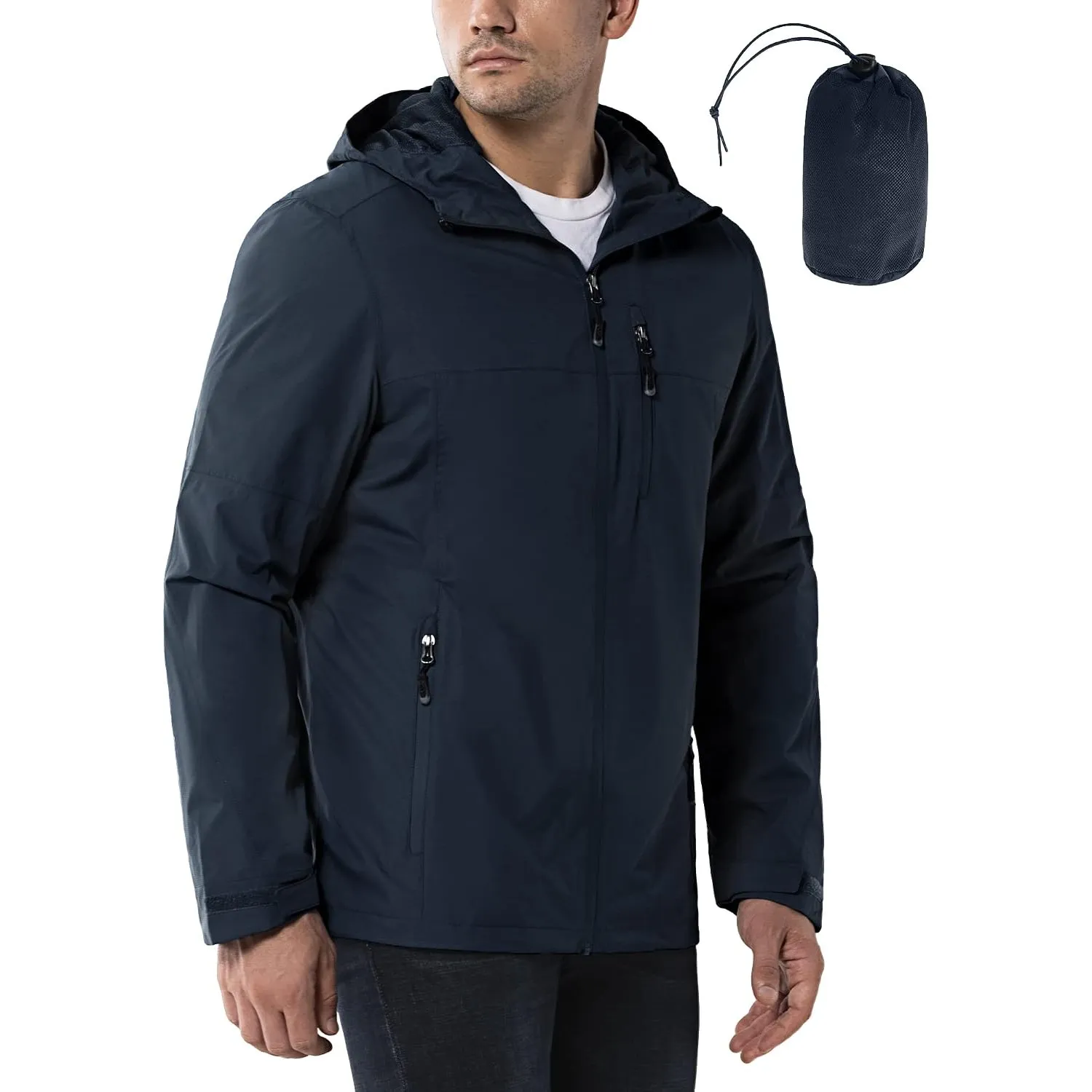 33,000ft Regenjacke Herren Wasserdicht Atmungsaktiv Packbare Leichte Jacke