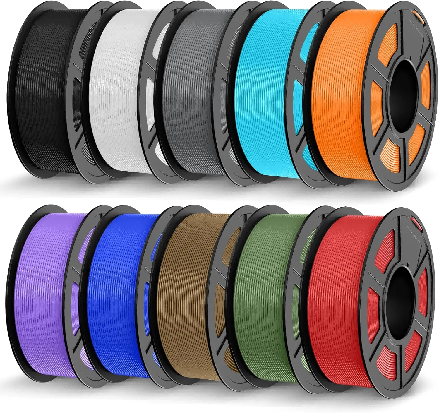 JAYO PLA+ Filament 1.75mm 11KG (1.1KG * 10 Spule), PLA+ 3D Drucker Filament, Neatly Wound, für FDM 3D Drucker (Schwarz,…
