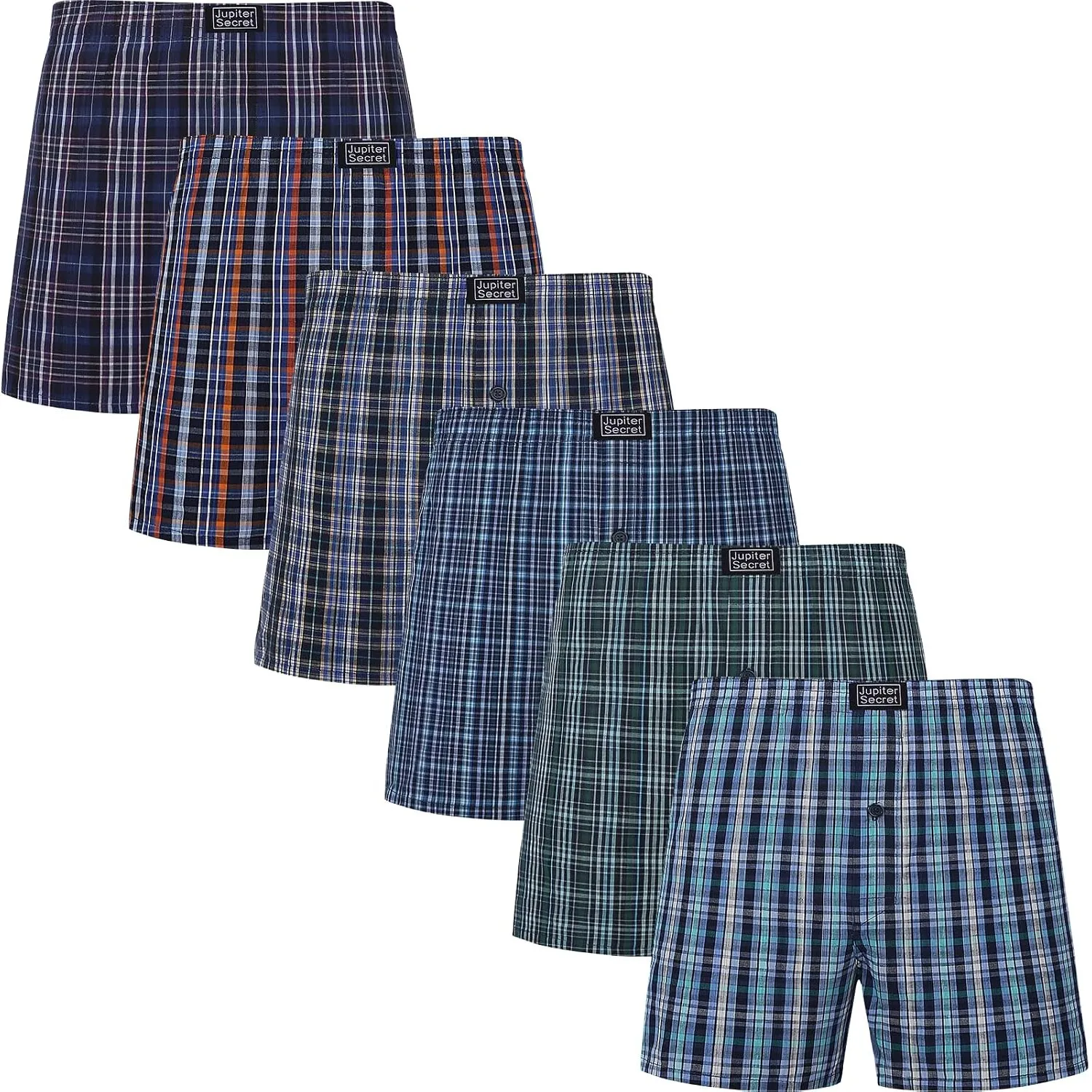 JupiterSecret Boxershorts Herren 100% Baumwolle Unterhosen Männer 6er Packs Weich Atmungsaktiv Vielen Farben