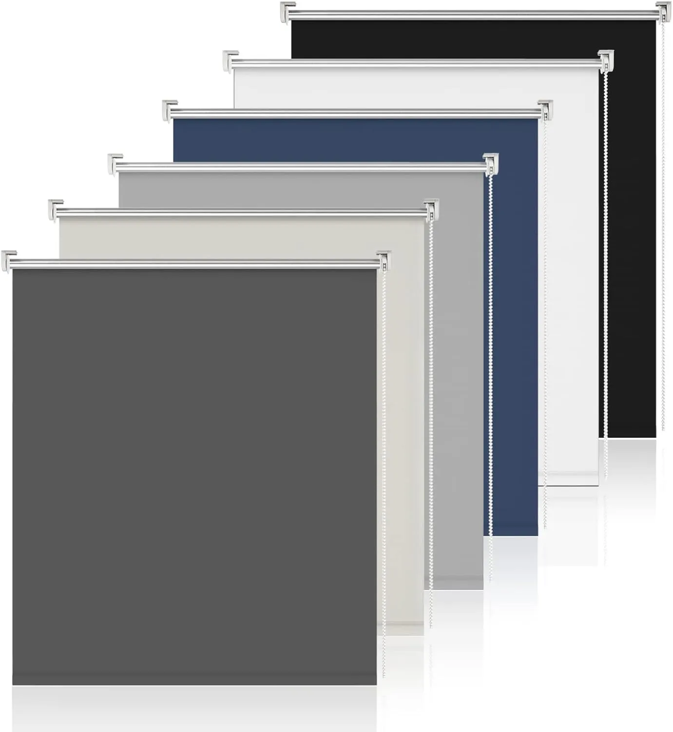Blackout Roller Blind Klemmfix Roller Blind No Drilling Dark Grey W 85 x H 100 cm Window Blackout Blinds Sun Protection