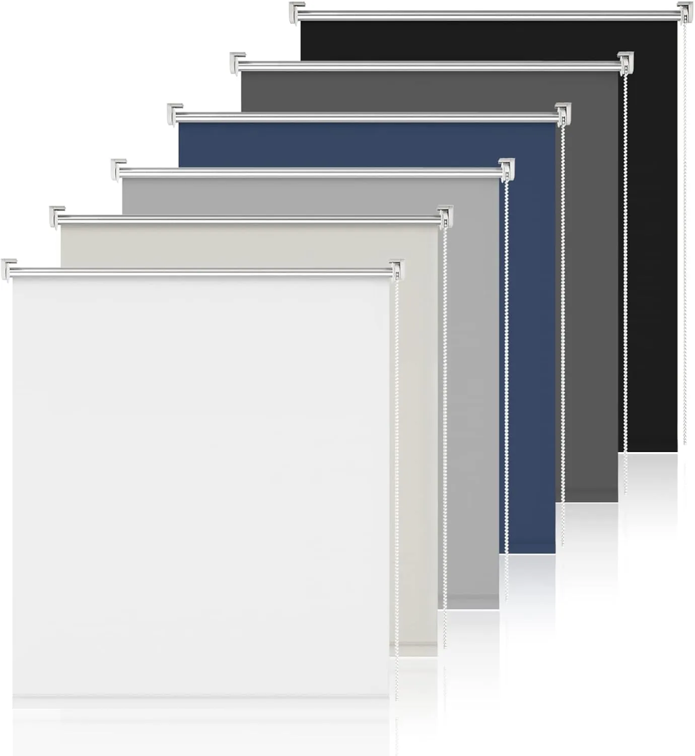 Blackout Roller Blind No Drilling Roller Blinds for Windows Blackout White W 80 x H 120 cm Thermal Blind Interior Rolle…