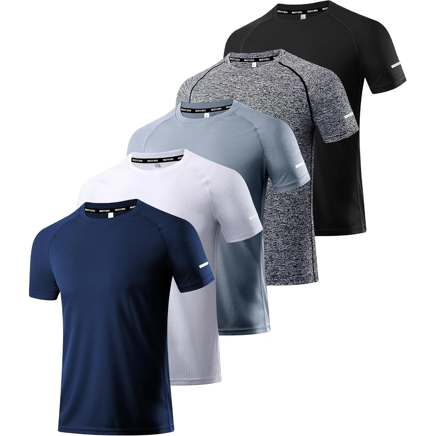 Boyzn 1, 3, 5 or 7er Pack Sport Tshirts Herren Kurzarm T-Shirts Funktionsshirt Laufshirt Schnelltrocknend Atmungsaktive…