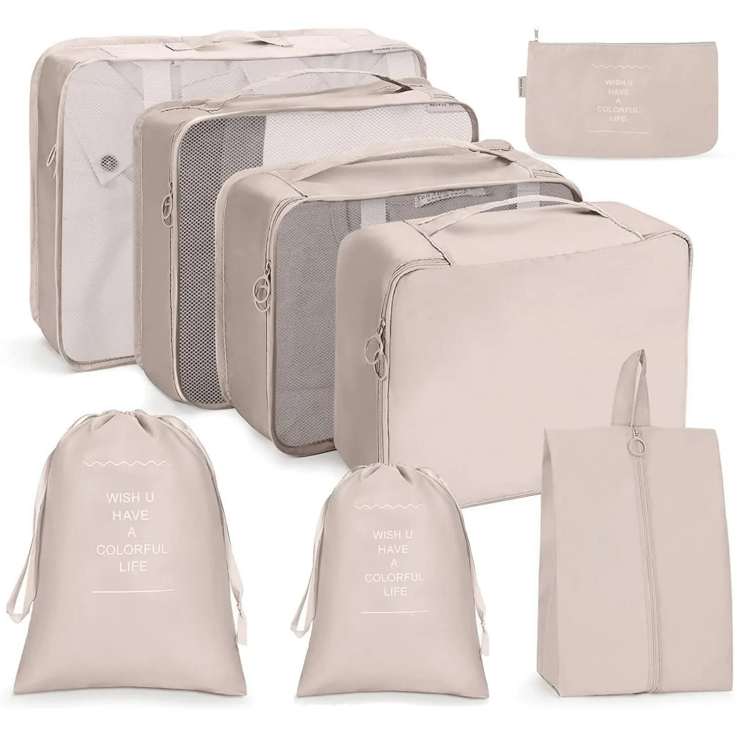 OSDUE Koffer Organizer Set 8-teilig, Packing Cubes, Wasserdichte Reise Kleidertaschen, Packtaschen für koffer, Verpacku…