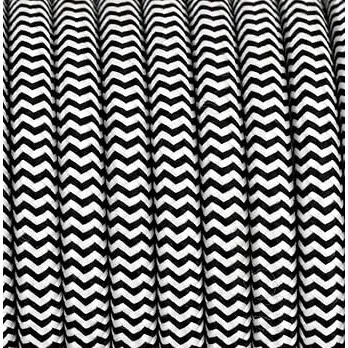 5 Meter 2 - adrig Textilkabel Stoffkabel Pendelleitung Lampenkabel Textile Cable 2x0,75 2G0,75 Schwarz-Weiß 40