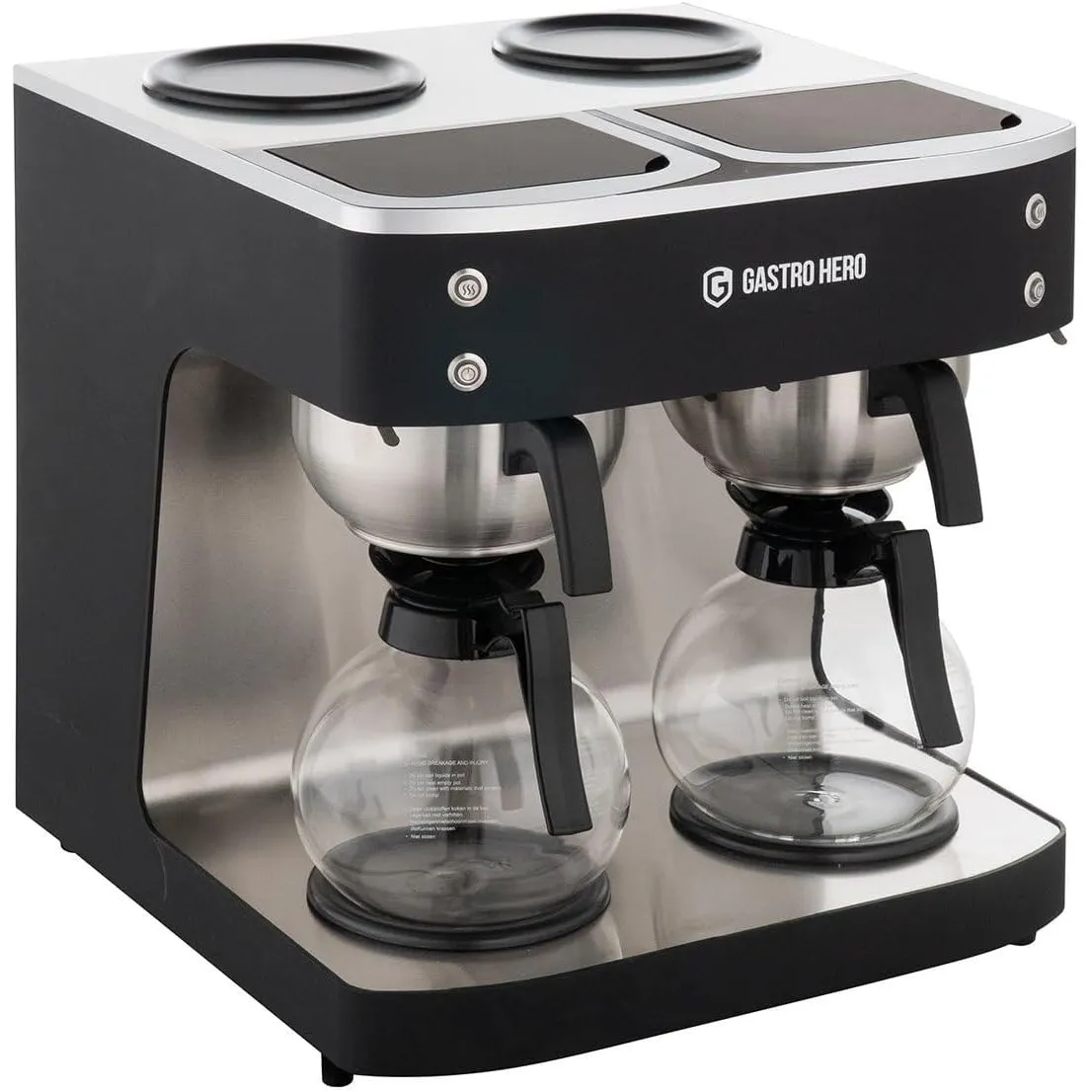 GastroHero Filterkaffeemaschine, 2x 1,8L, Schwarz FKM-ECO200