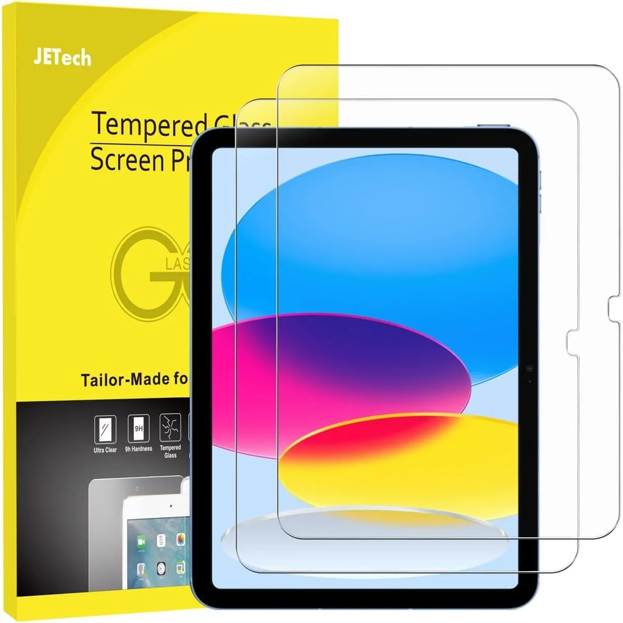 JETech Schutzfolie für iPad (A16) 11./10. Gen, 2 Stück