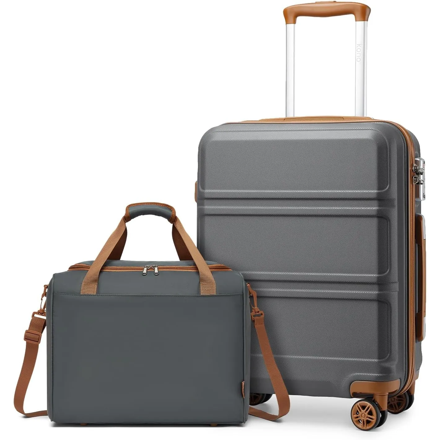 KONO 55cm Handgepäck-Koffer Trolley Set 2 Teilig Gepäcksets, Kleiner Koffer mit Rollen Handgepäck Set mit Ryanair Reise…