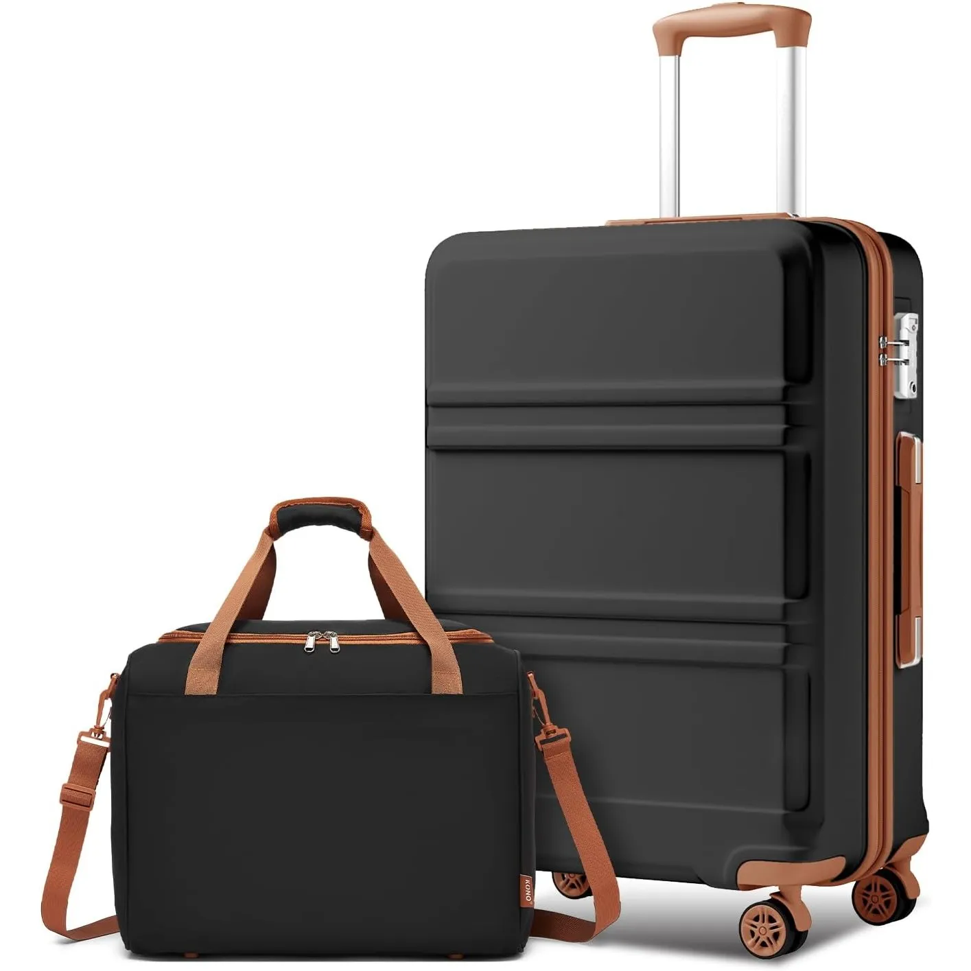KONO Mittelgroß Reisekoffer 65cm Set Mit Ryanair Reisetasche 40x30x20cm | 2 Teiliges Reisegepäck Ideal Für Geschäftsrei…