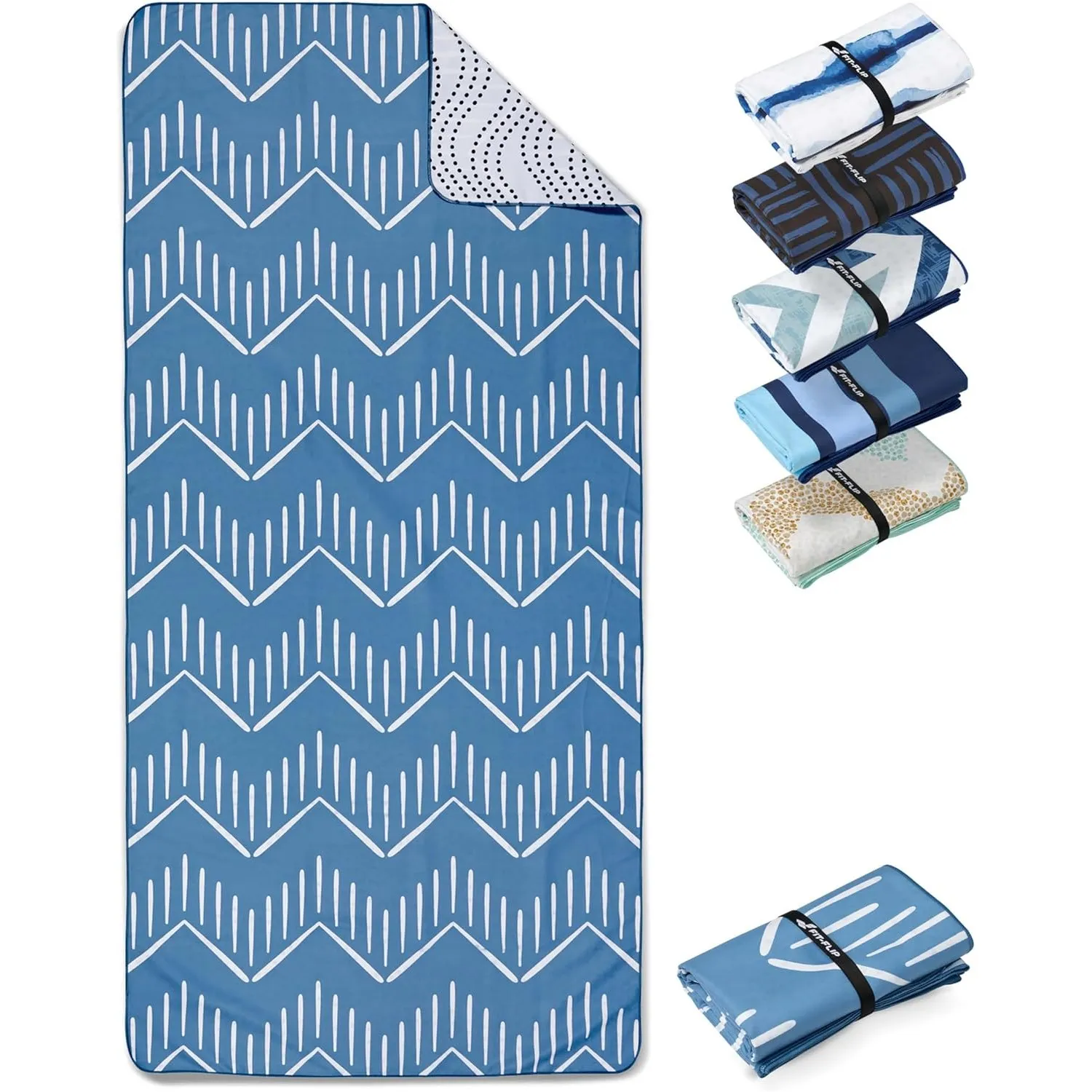 Fit-Flip Strandtuch Mikrofaser - Großes Schnelltrockendes Handtuch - Sandfrei | Brushes 200x90cm, Strandhandtuch, 100% …