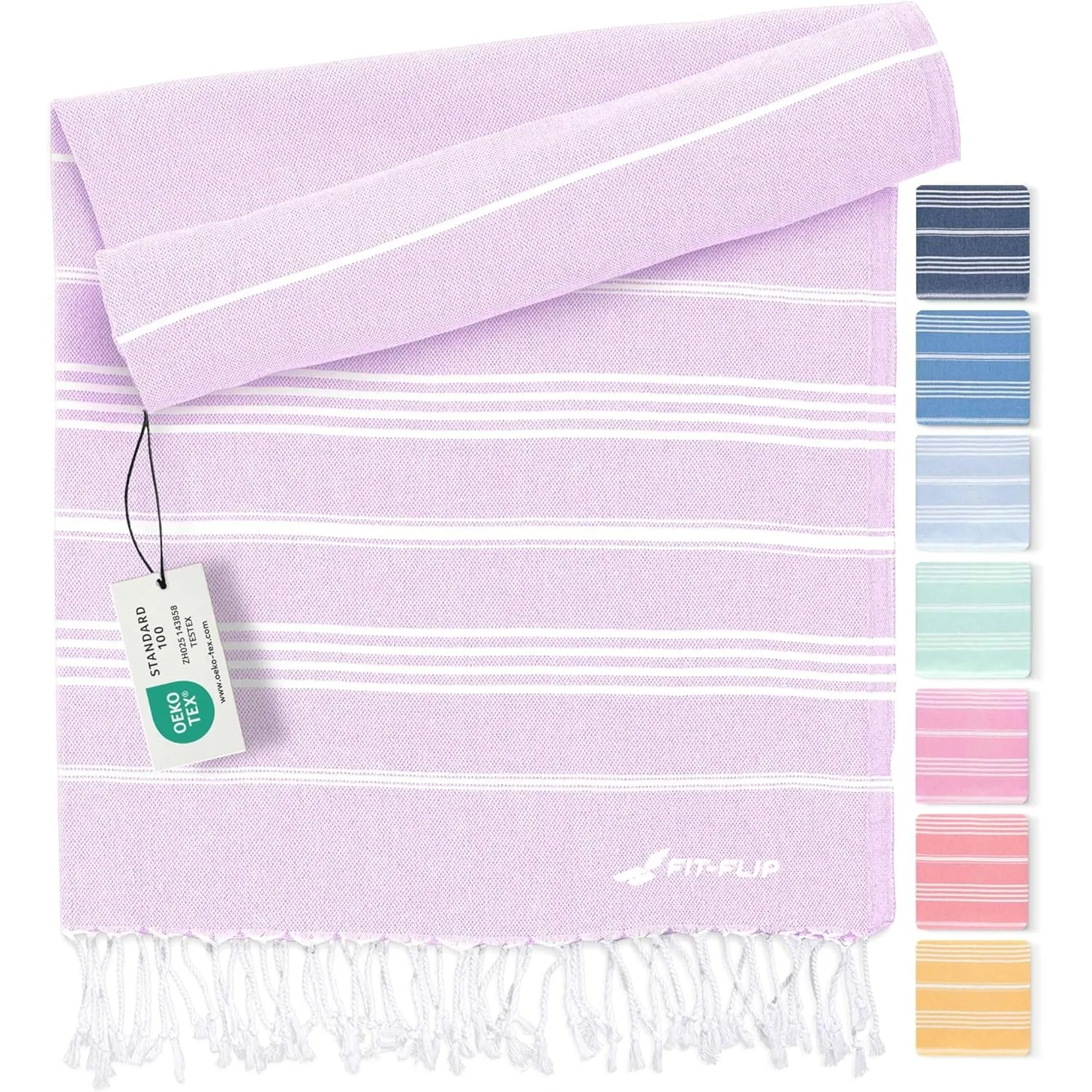 Fit-Flip Hamamtuch aus 100% Baumwolle saugfähig und schnelltrocknend | Lilac, 100x200cm Sultan, türkisches Saunatuch, S…
