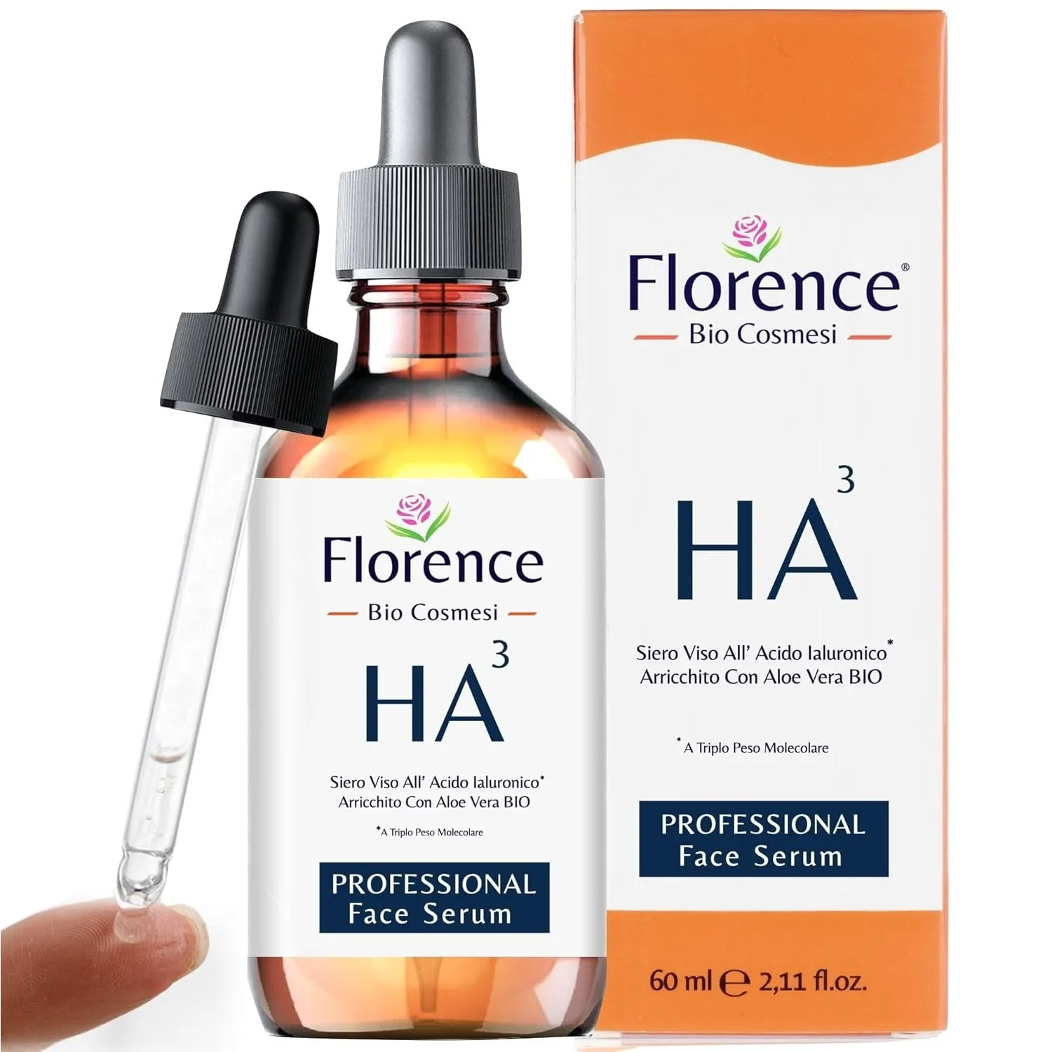 60ml. Bio Hyaluron Serum Gesicht mit dreifachem Molekulargewicht Hyaluronsäure+Vitamin C und Aloe Vera/Gesichtsserum Au…