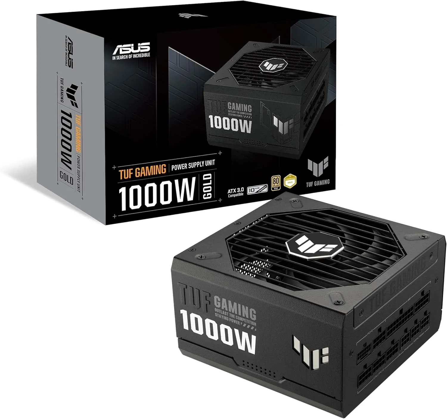 ASUS TUF Gaming 1000W Gold Netzteil (1000 Watt, Vollmodular, ATX 3.0-kompatibel, Axial-tech Lüfter, PCB-Beschichtung, D…