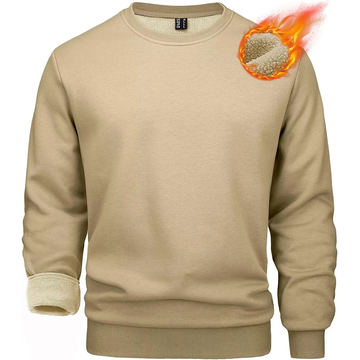 MAGCOMSEN Pullover Herren Warm Winter Gefütterte Sweatshirts Fleece Sweater