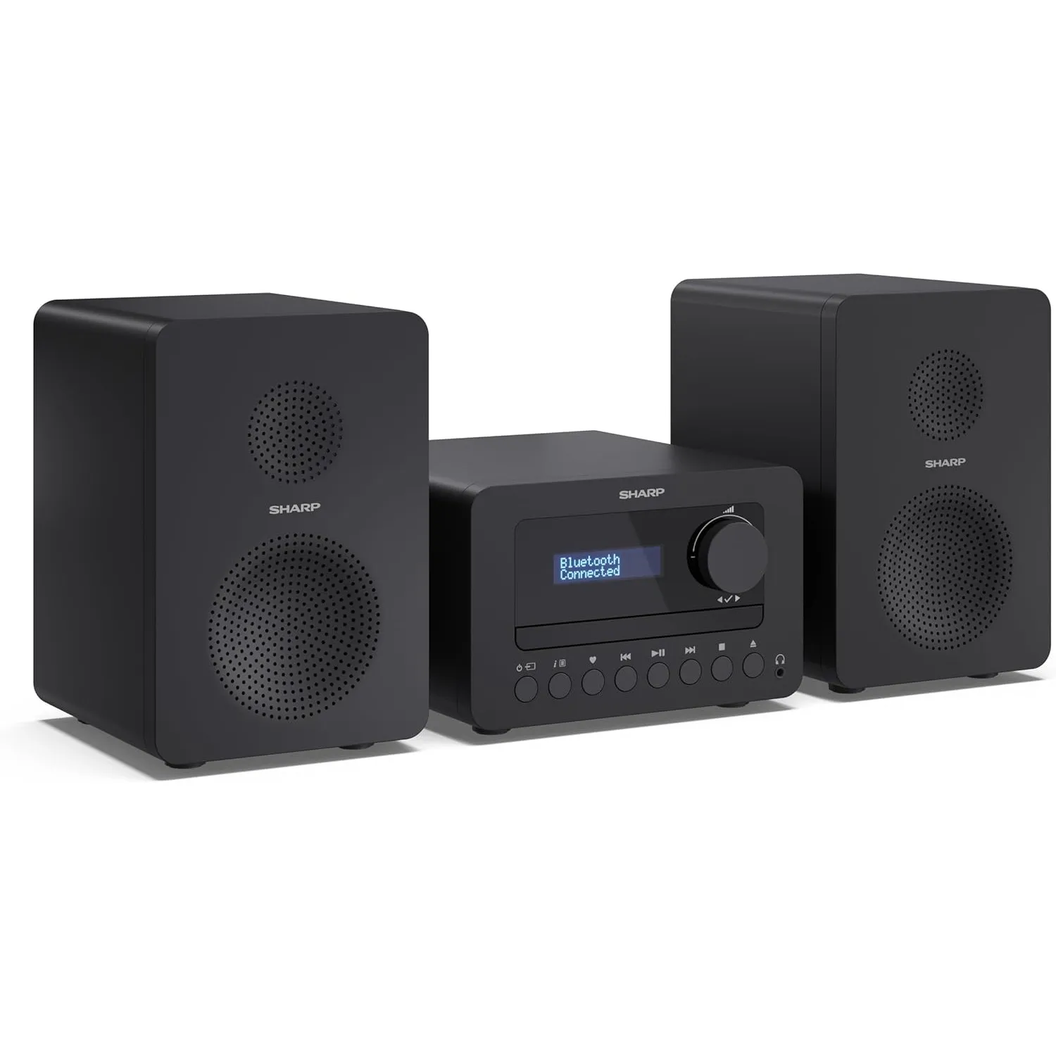 SHARP XL-B520D(BK) Stereoanlage mit DAB+ Radio, FM-Tuner, Bluetooth, CD-MP3-Player, USB-Wiedergabe, Holzlautsprechern, …