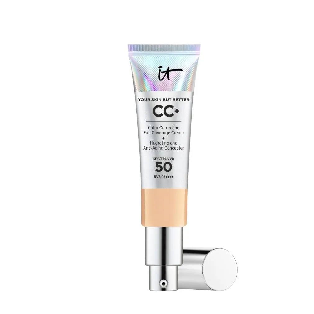 IT Cosmetics Your Skin But Better CC Cream LSF 50+, Hochpigmentierte Mehrzweck-Creme mit LSF 50, Getönte Anti-Aging-Tag…