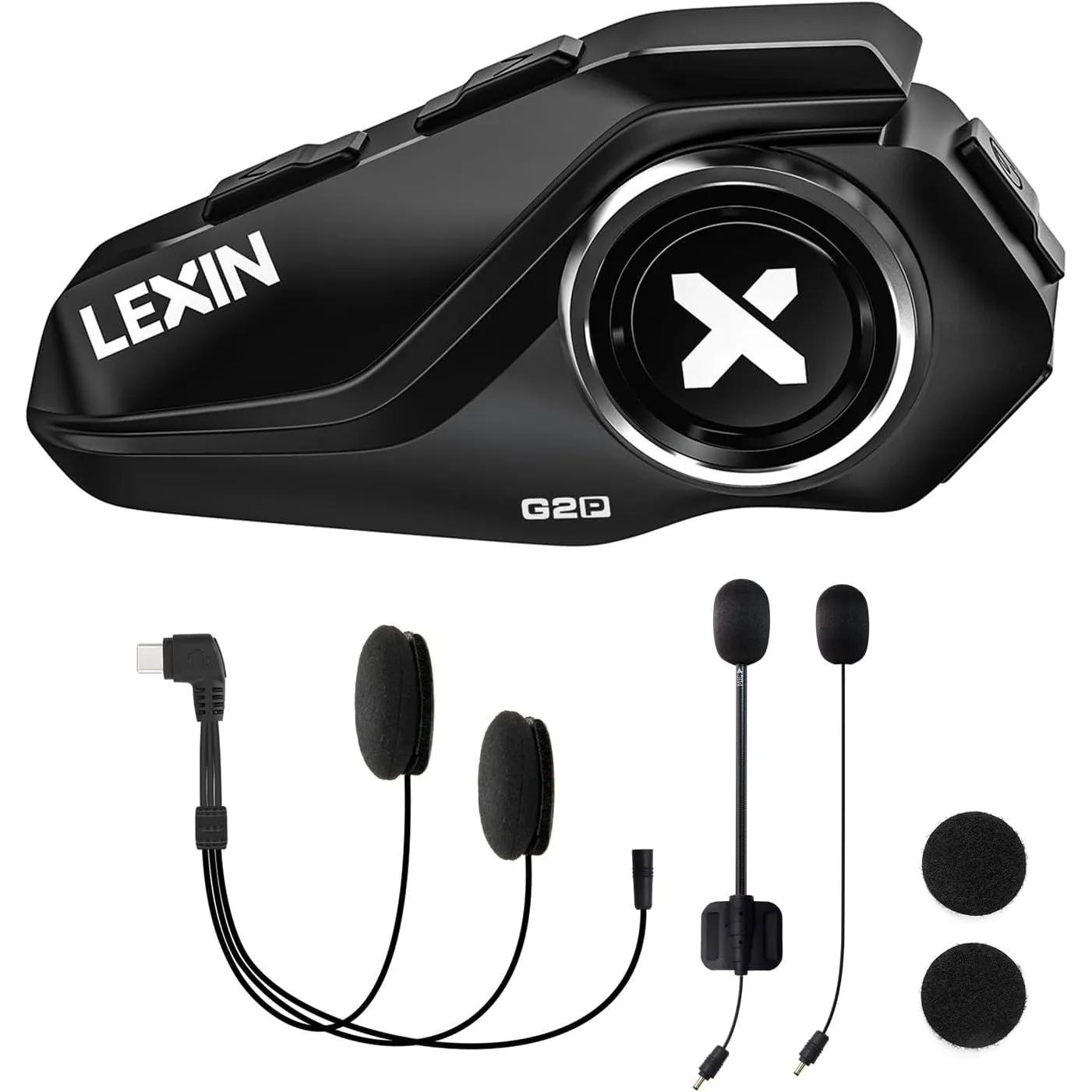 LEXIN G2P Motorrad Bluetooth Headset, Helm Kommunikationssystem für 2 bis zu 6 Personen in Reichweite von 1000m, IP67 W…
