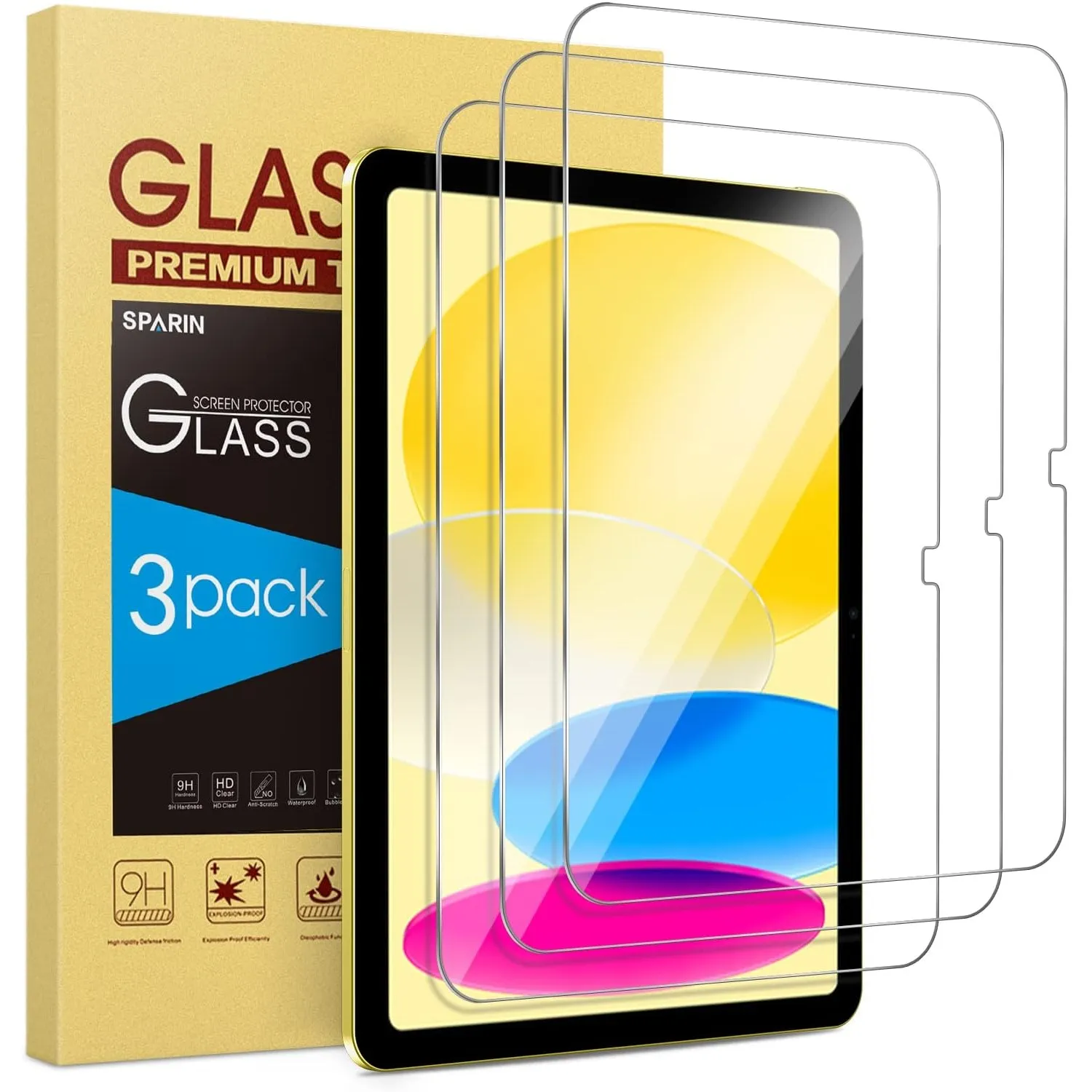 SPARIN Schutzfolie für iPad 11.Generation/iPad 10. Generation, 3 Stück | Panzer Schutz Glas für iPad (A16) 11 Zoll 2025…