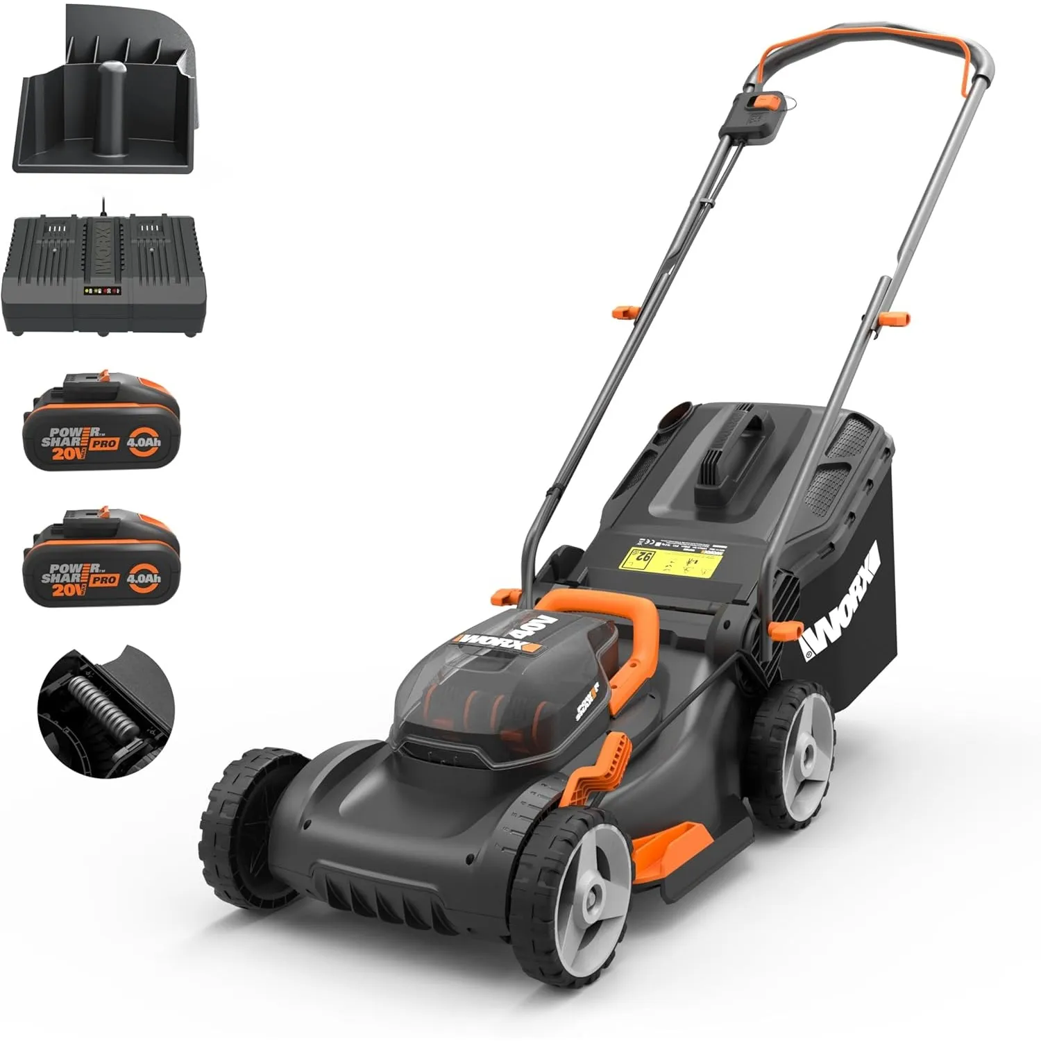 WORX WG734E Profi Akku-Rasenmäher 40V, 40cm Schnittbreite