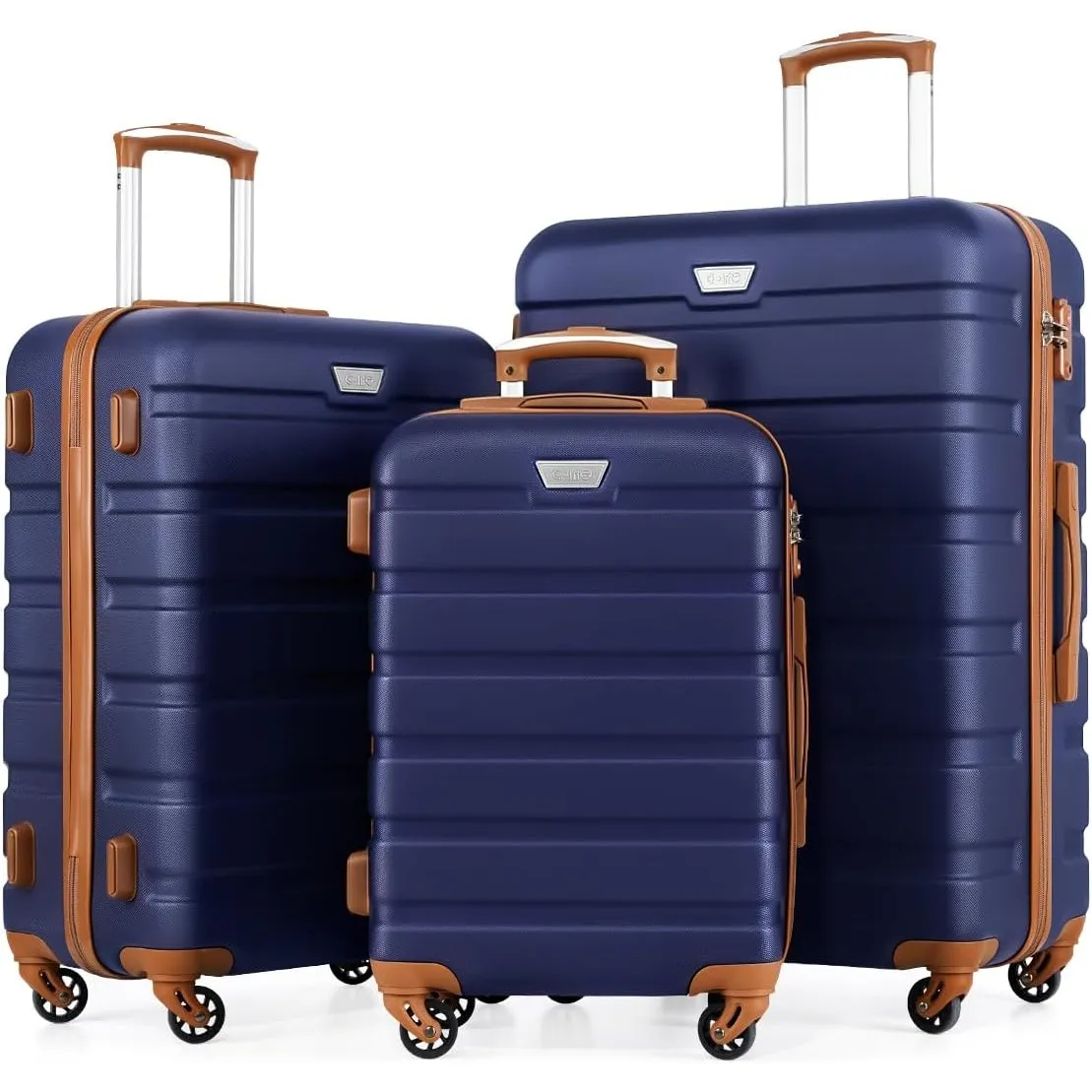 COOLIFE 3-Teiliges Kofferset für Familienreisen, Auslandsreisen, M+L+XL, ABS+PC, Hartschale, Leicht Robuster, Koffer mi…