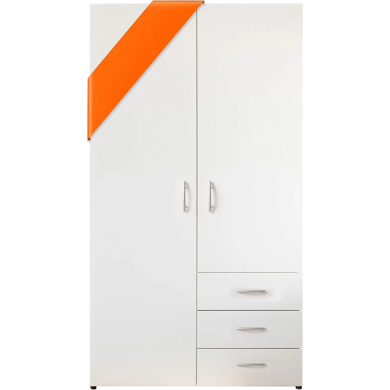 HARRY Kleiderschrank Weiß - Vielseitiger Drehtürenschrank 2-türig für Ihr Schlafzimmer - 101 x 176 x 51 cm (B/H/T)