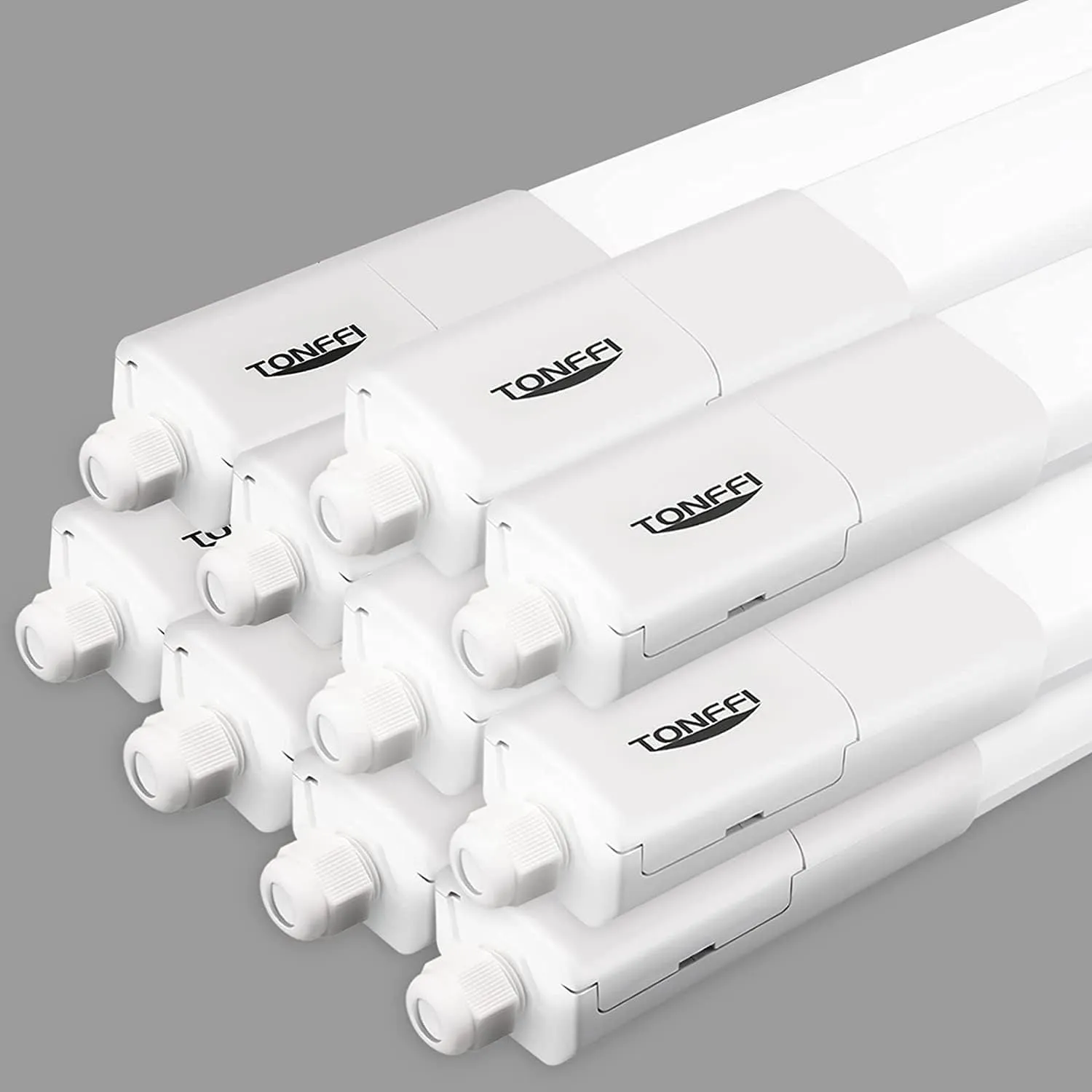 TONFFI 10 Stück LED Feuchtraumleuchte 150CM, 60W 7000LM 4000K Neutralweiß Verknüpfbar LED Deckenleuchte Röhre, IP69 Was…