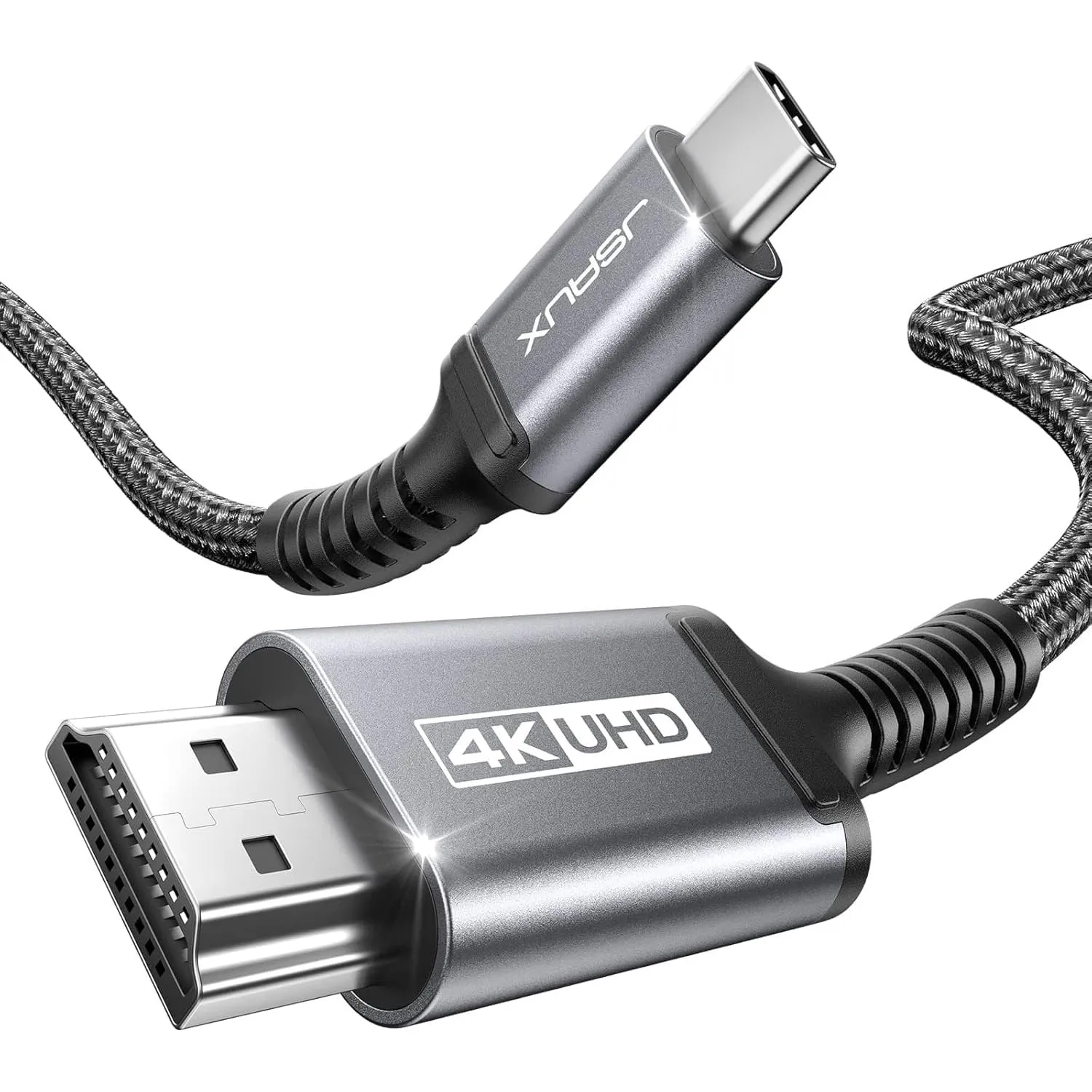 JSAUX USB C auf HDMI Kabel 3M, 4K@60Hz für iPhone 17/16, MacBook, S25, Grau