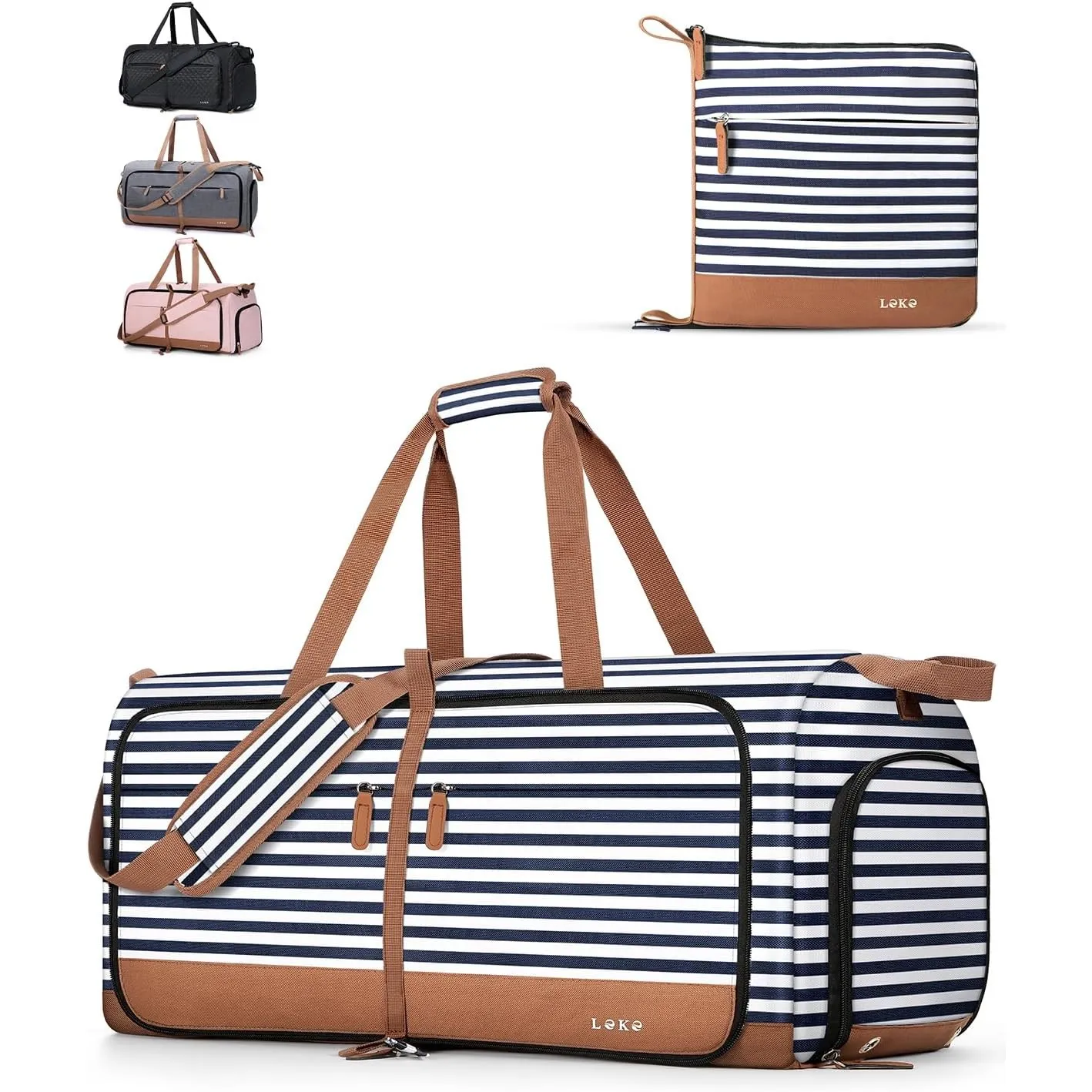 Lekesky Reisetasche Damen 100L Faltbare Reisetasche Weekender Sporttasche mit Schuhfach, wasserdichte Handgepäck Tasche…