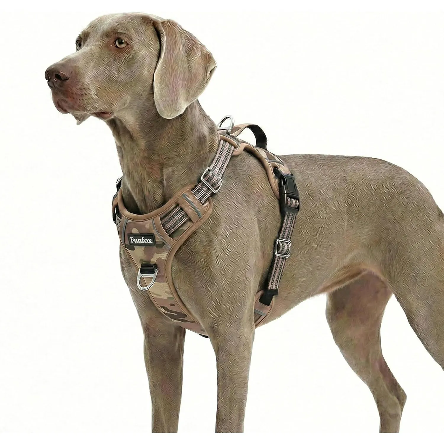 Funfox Hundegeschirr Grosse Hunde [XL] - Verstellbares Anti-Zug Brustgeschirr mit Griff & Reflektorstreifen, Atmungsakt…