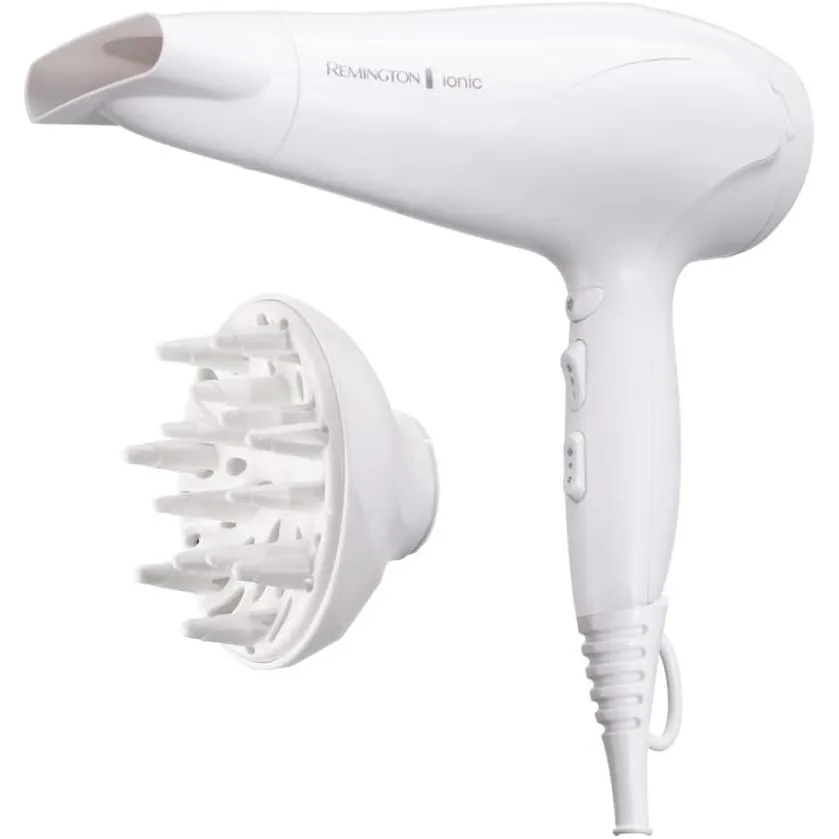Remington Haartrockner Ionen, 2200 Watt, Weiß, Mit Diffusor Und Stylingdüse