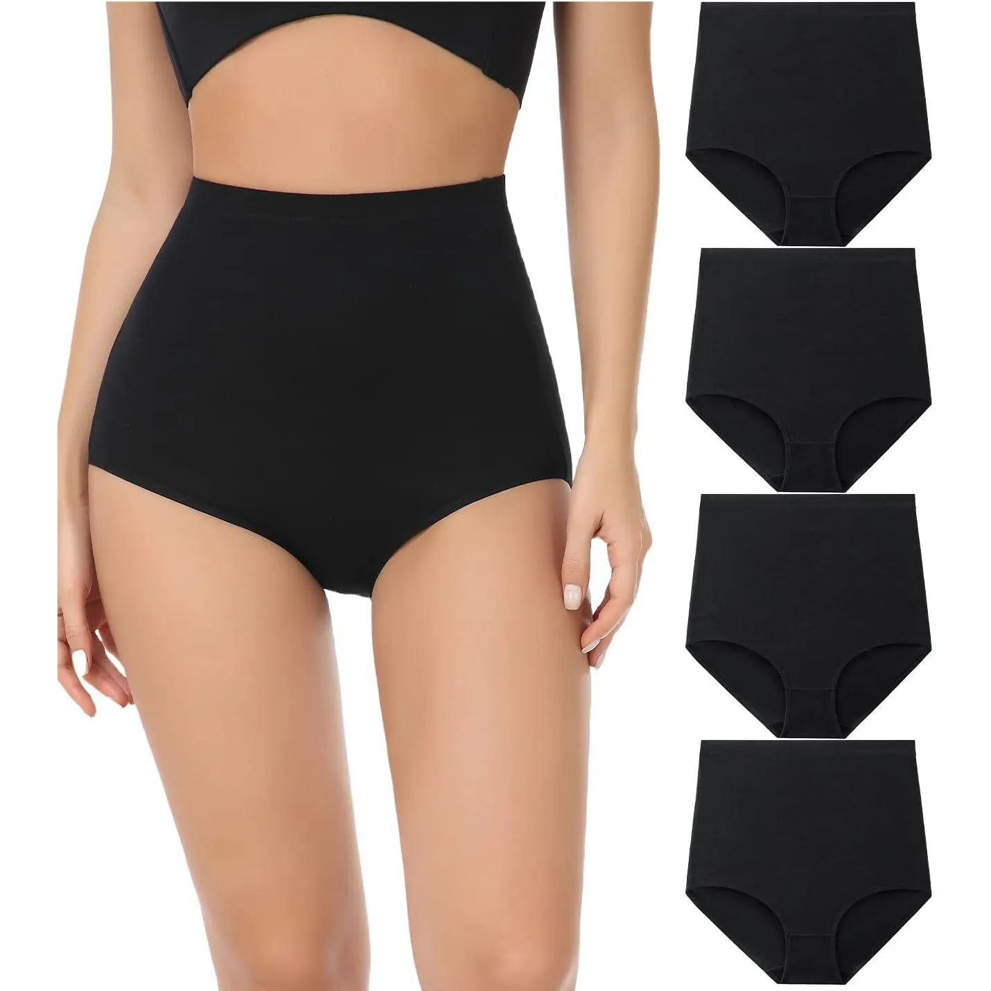 wirarpa Unterhosen Damen Baumwolle Unterwäsche Super Hohe Taille Frauen Slips 4er Pack