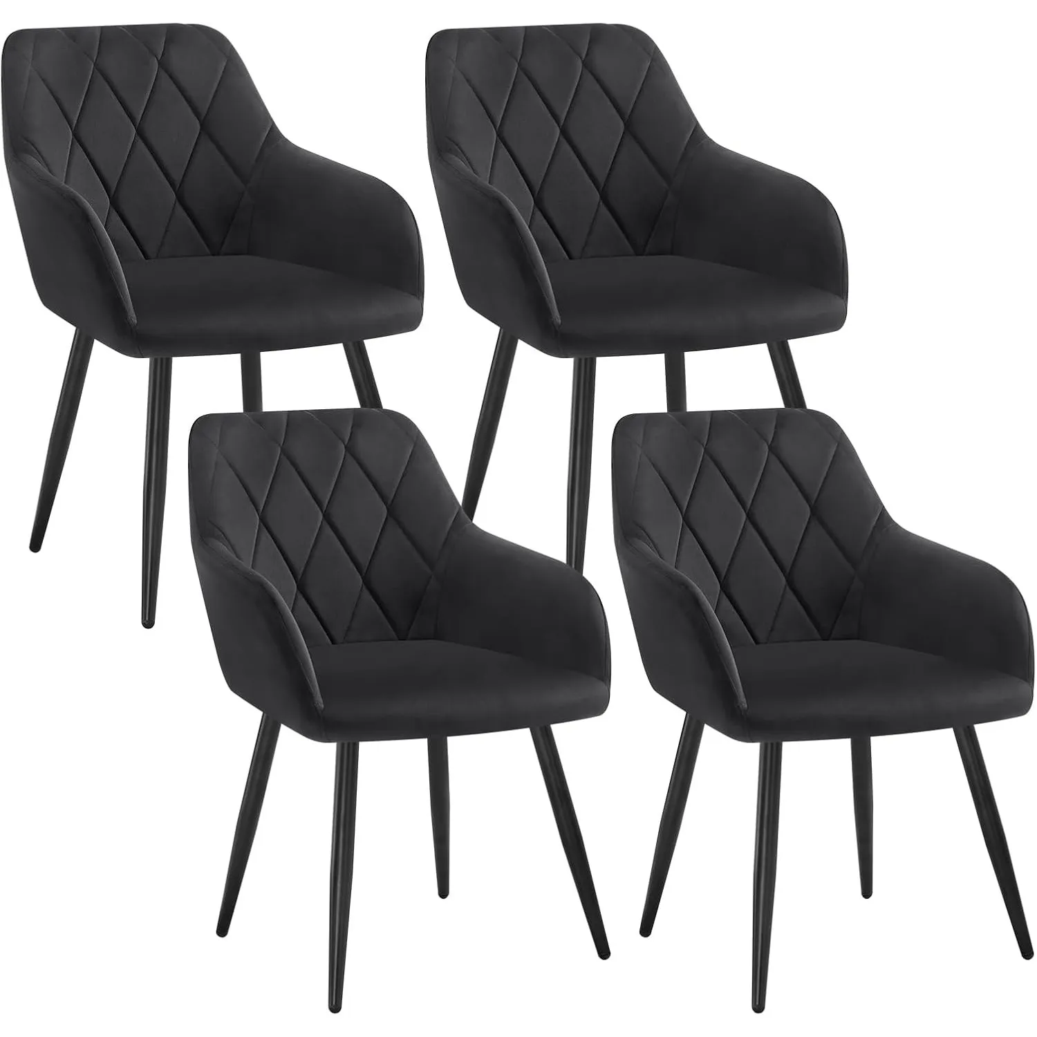 WOLTU 4er Set Esszimmerstühle mit Armlehne Rückenlehne, für Esszimmer Wohnzimmer Küche, Bequeme Küchenstühle gepolstert…