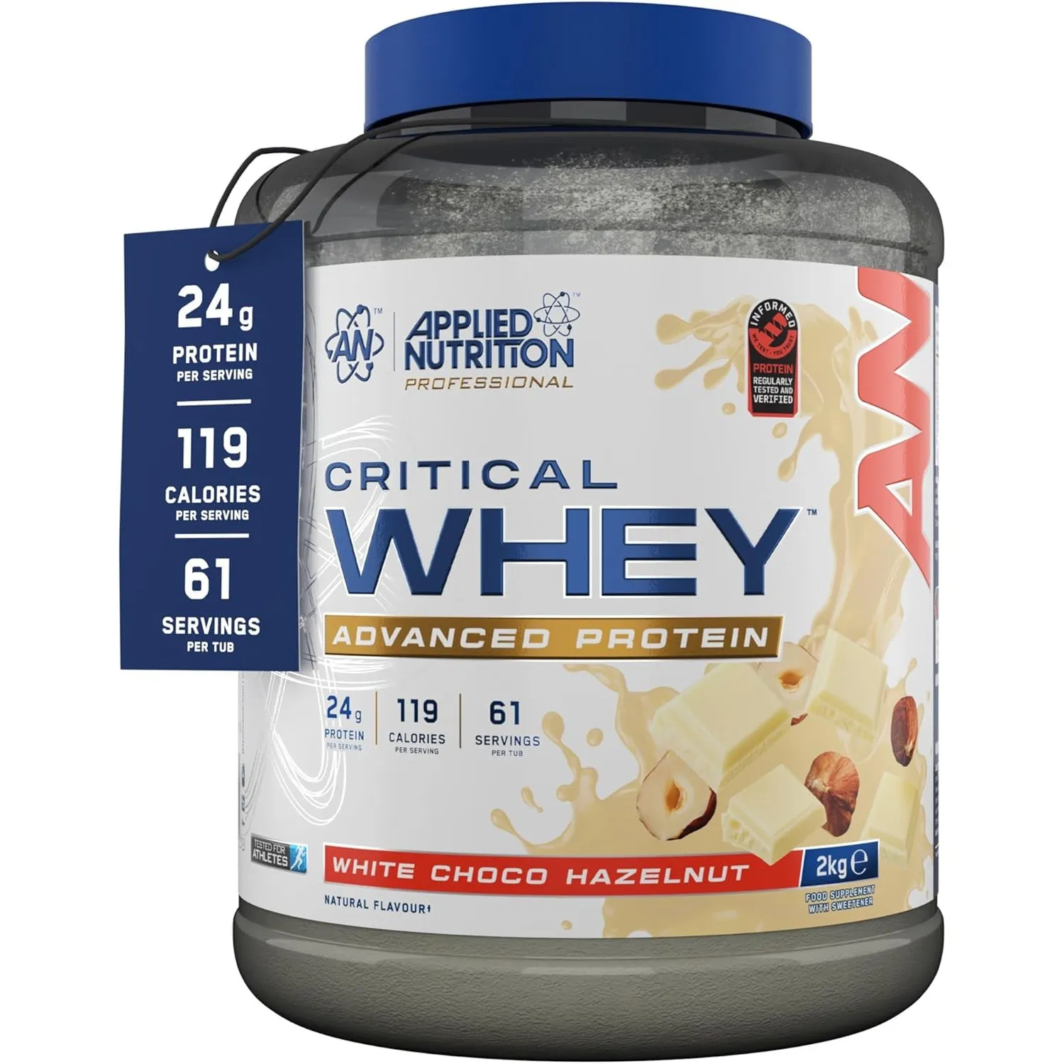 Applied Nutrition Critical Whey Protein Pulver 24g Pro Portion | 2kg Hohem Eiweißgehalt – Ergänzungsmittel 76 Shakes Wh…