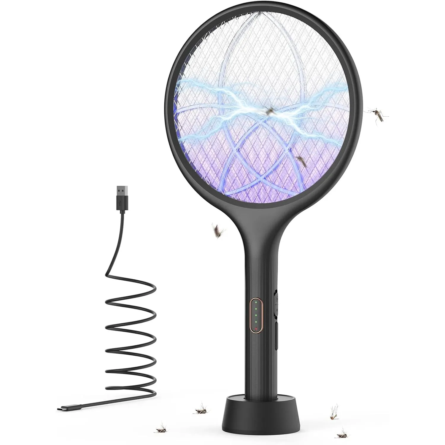 YISSVIC Elektrische Fliegenklatsche extra stark 4000V 2 in 1 Schwarz 1 STK
