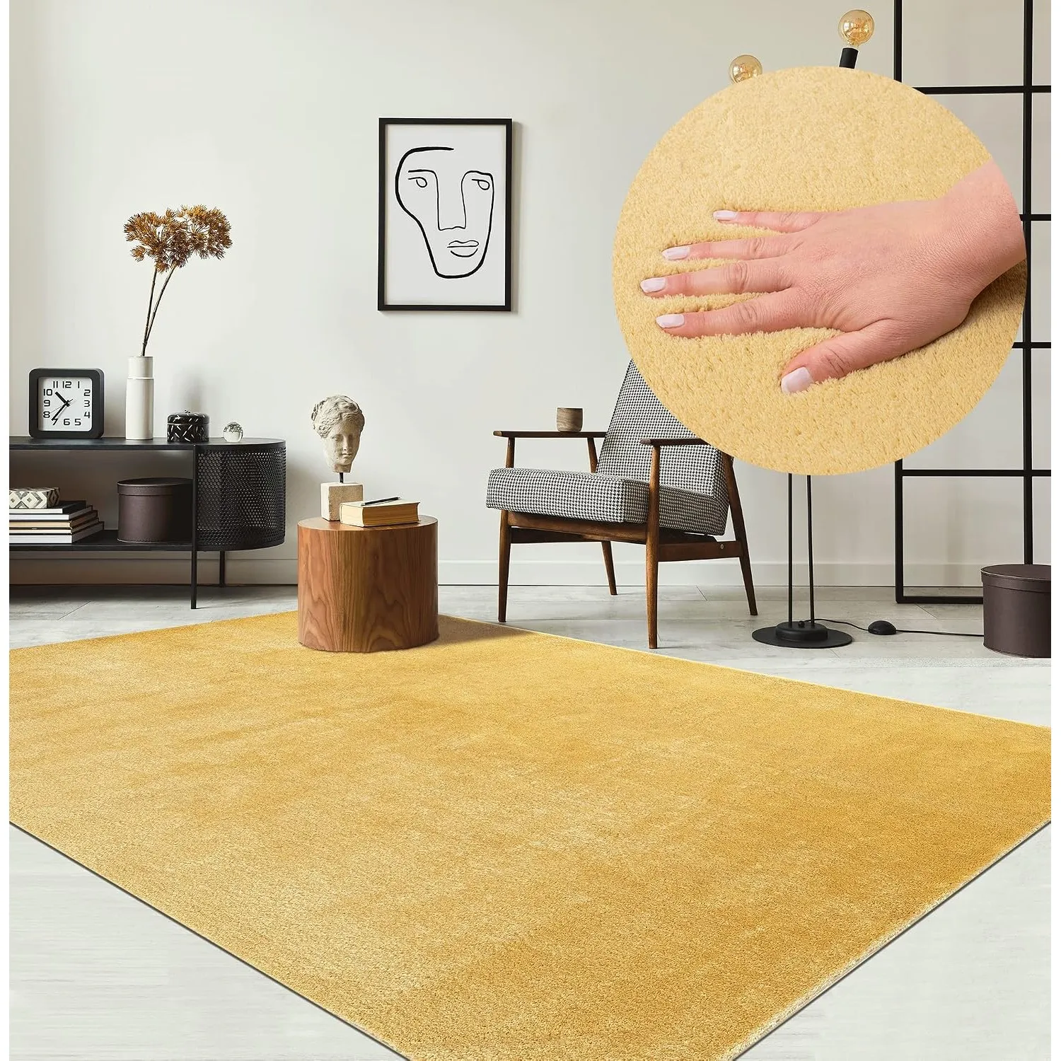 the carpet Relax Moderner Flauschiger Kurzflor Teppich, Anti-Rutsch Unterseite, Waschbar bis 30 Grad, Super Soft, Fello…