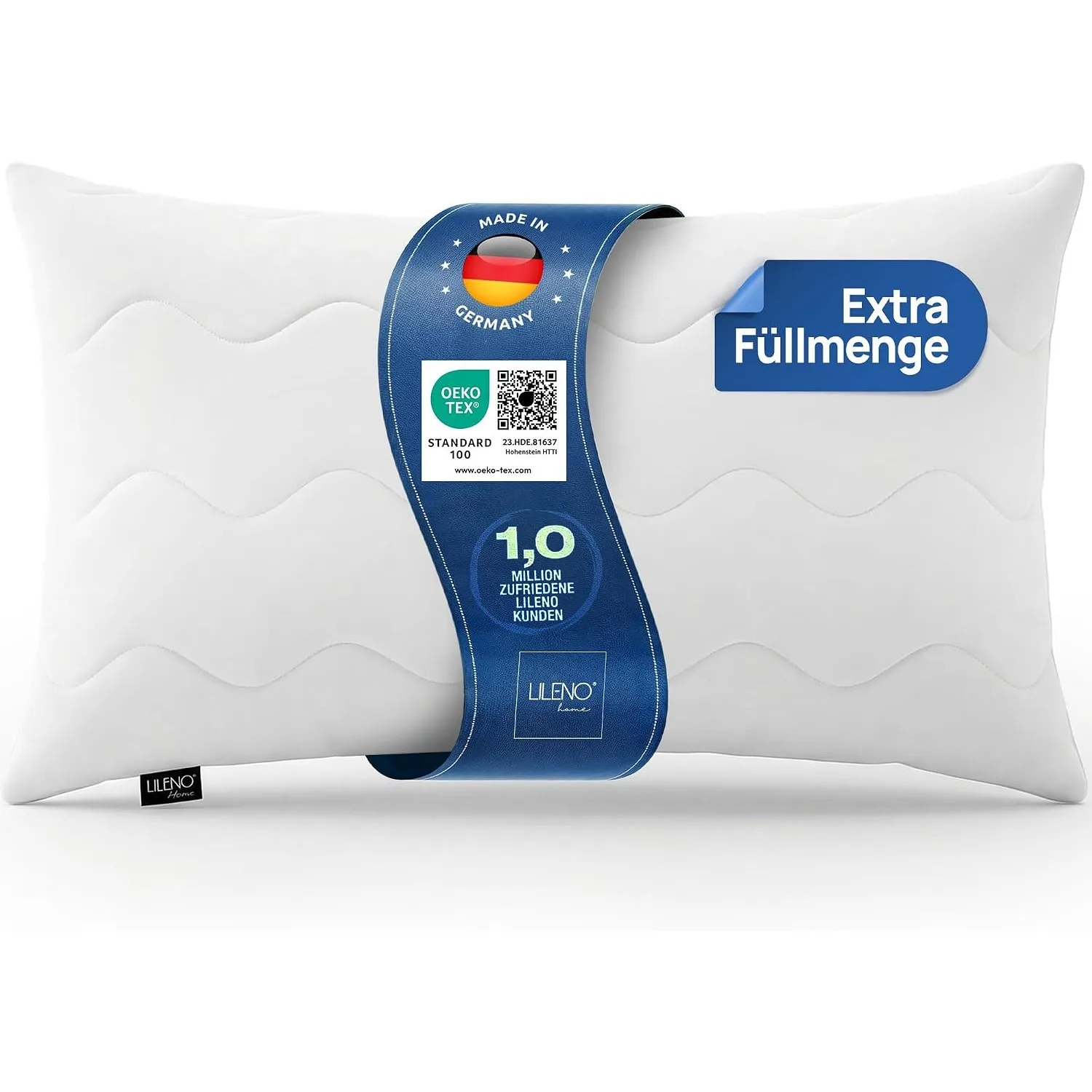 LILENO HOME Kopfkissen 40x80 (1er Set) – 95°C waschbar, OekoTex 100