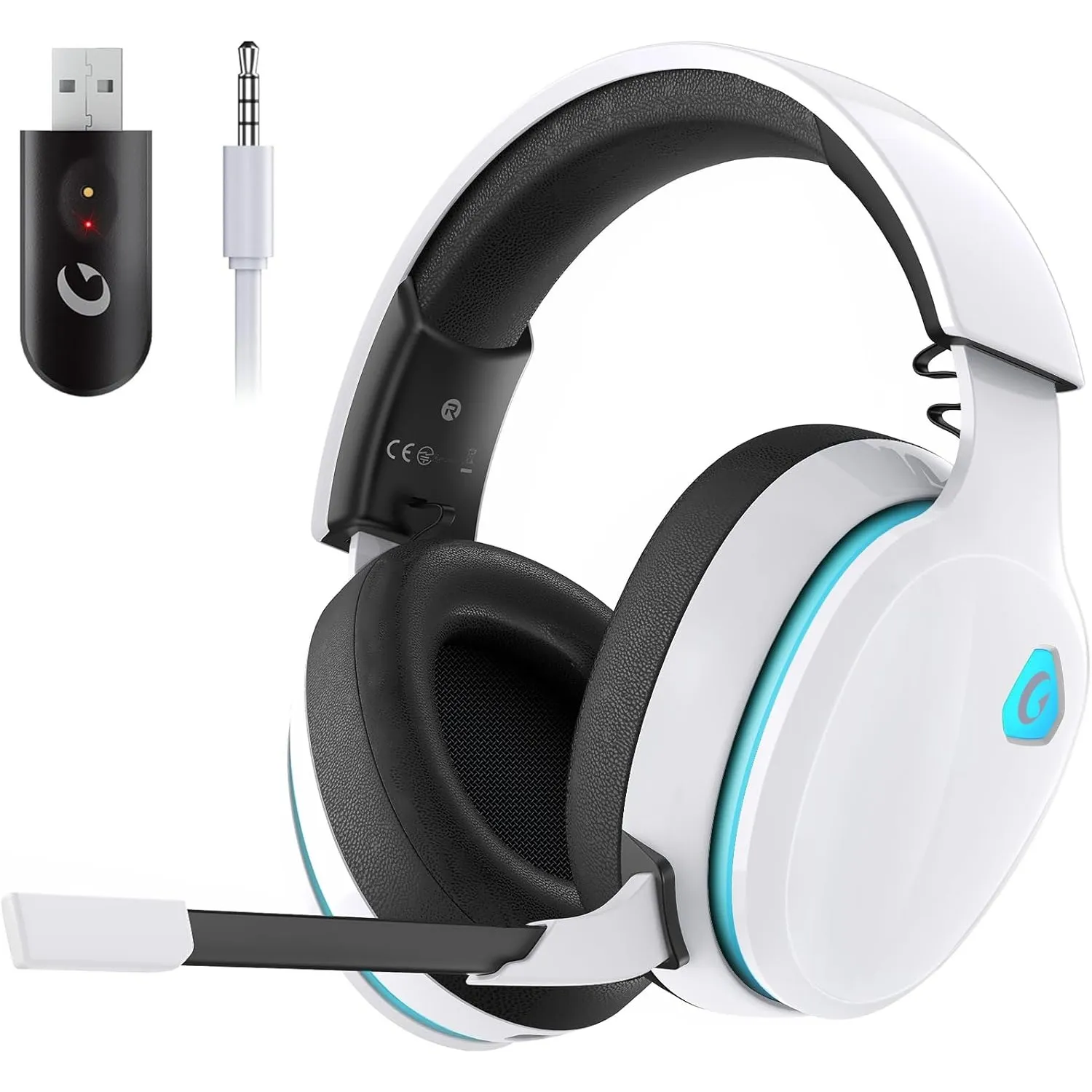 Gvyugke Gaming Headset kabellos für PS5, PC, Switch – 2,4 GHz + Bluetooth 5.4, Surround Sound, Noise Cancelling Mikrofo…