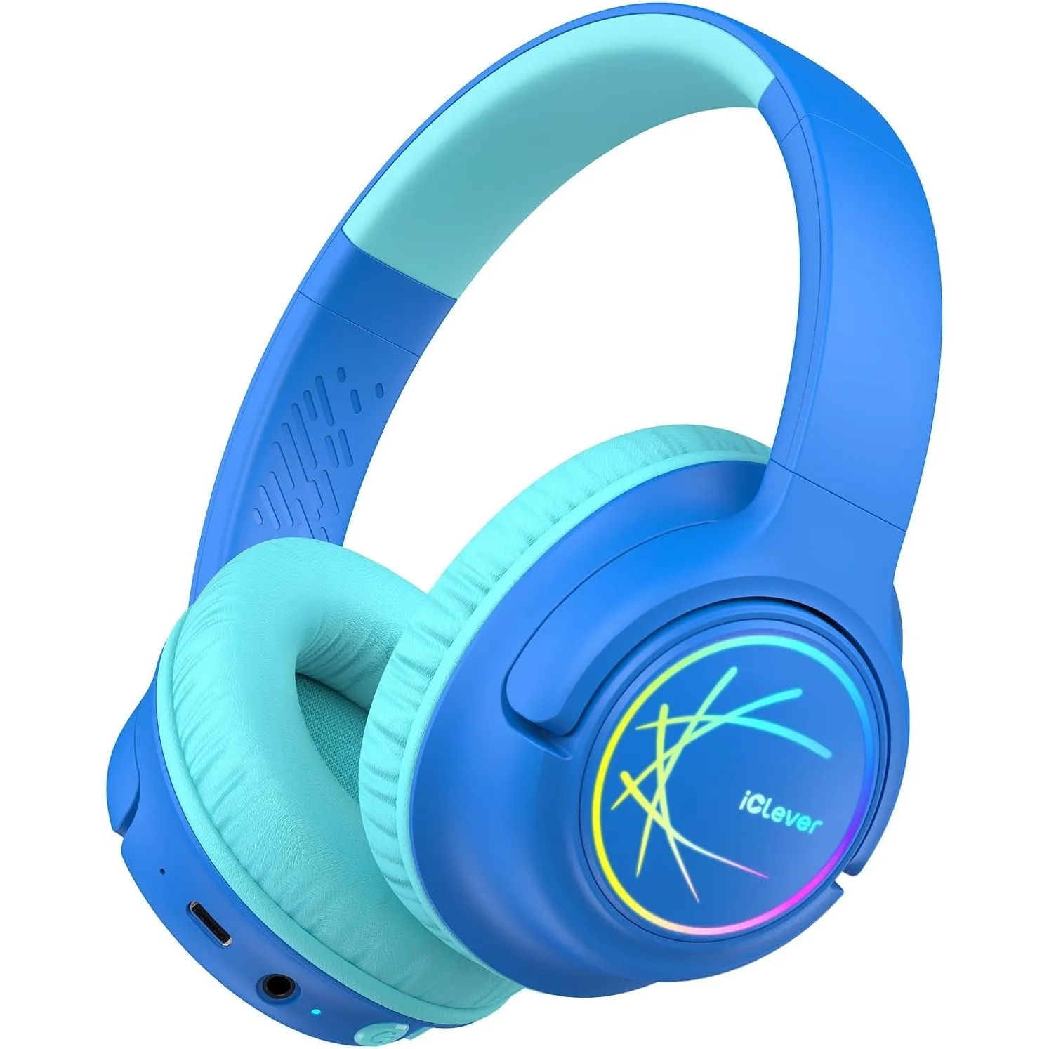 iClever Bluetooth Kopfhörer Kinder mit LED-Leuchten, 74/85dBA Lautstärkebegrenzung, 43 Stunden Spielzeit, Stereo-Sound,…