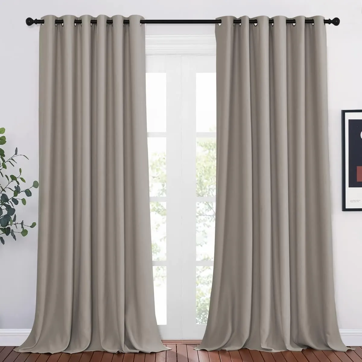 PONY DANCE Vorhang Blickdicht Ösen Gardinen für Große Fenster 2er Set H 245 x B 200 cm Blackout Curtains for Living Roo…