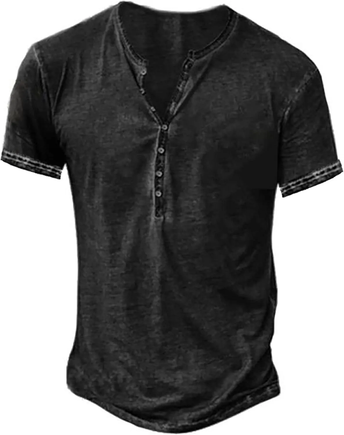 Beotyshow Hemd Herren Langarm Henley Shirt Männer Freizeithemd Vintage Casual Leicht Baumwolle Slim Fit T-Shirt