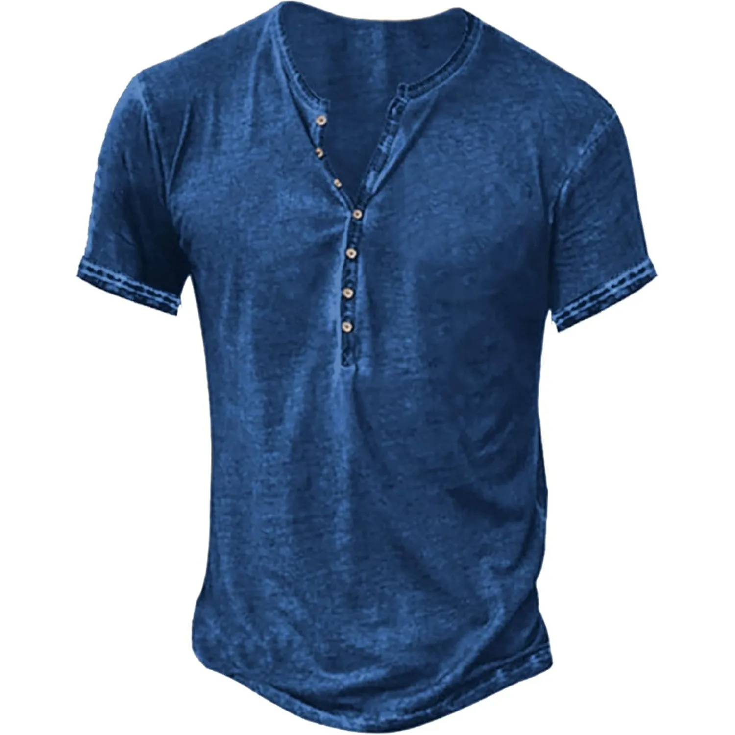 Beotyshow Hemd Herren Langarm Henley Shirt Männer Freizeithemd Vintage Casual Leicht Baumwolle Slim Fit T-Shirt