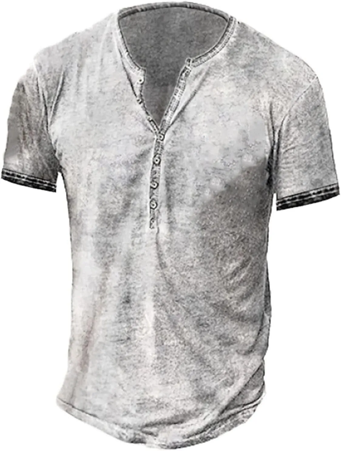 Men's Long-Sleeves/Short Sleeves Henley Shirt, Men's Casual Shirt, Vintage, Lightweight, Cotton, Slim Fit, T-Shirt