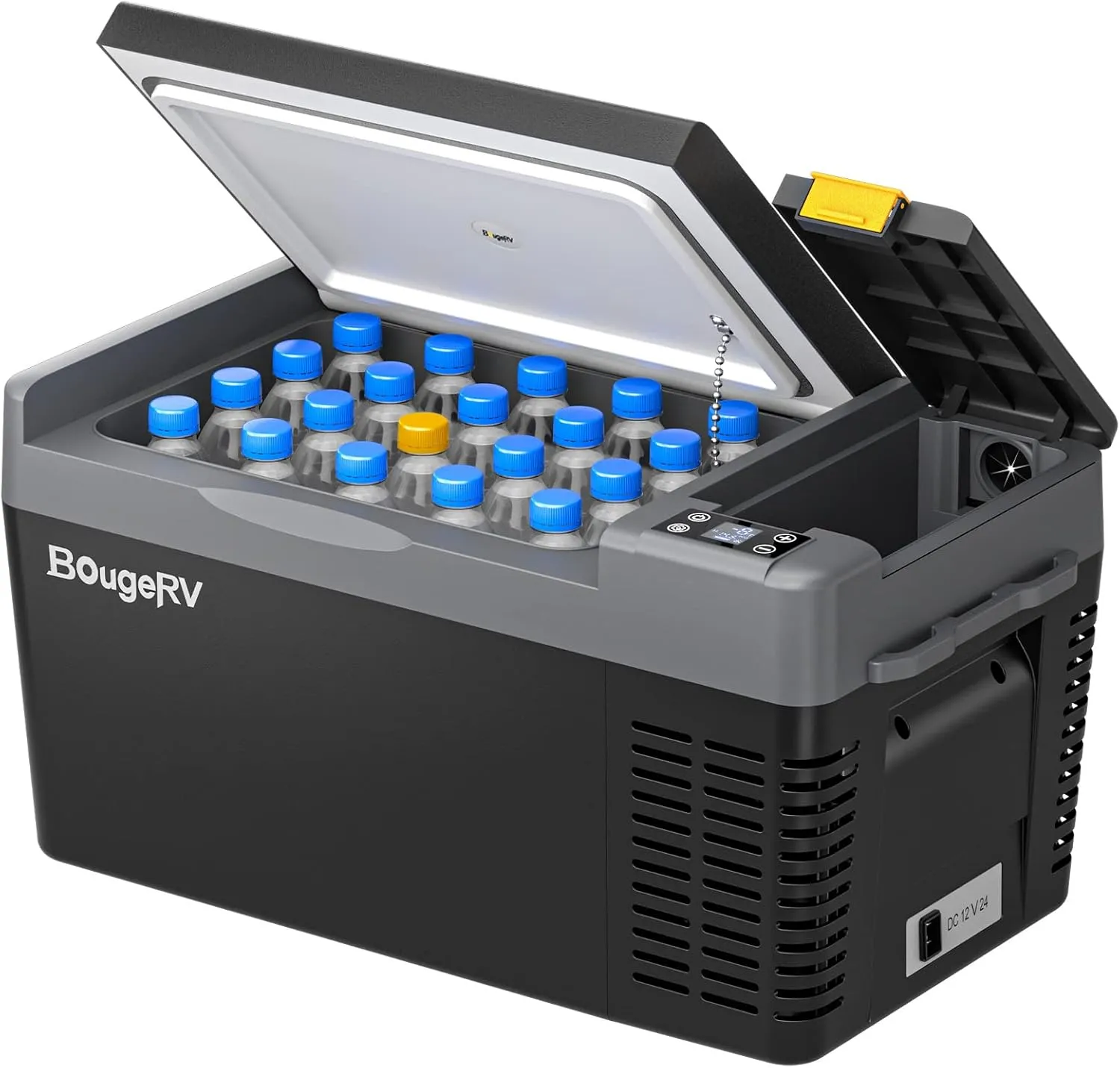 BougeRV CRPRO Kompressor Kühlbox 12v, 20 Liter Auto Kühlbox(-22℃~10℃), 12/24V DC &110-240V AC Tragbarer Auto Kühlschran…