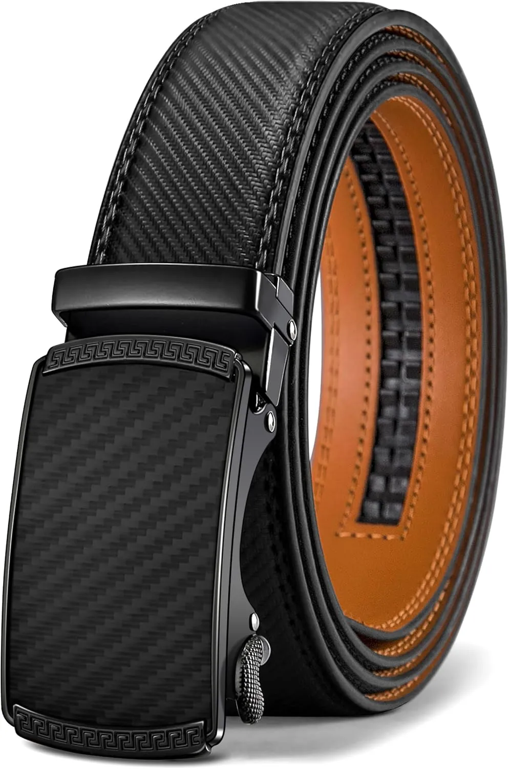 BULLIANT Gürtel Herren, Gürtel Ratsche Ledergürtel Automatikschließe für Herren Anzug Business Kleidung,Breit 35mm,Größ…