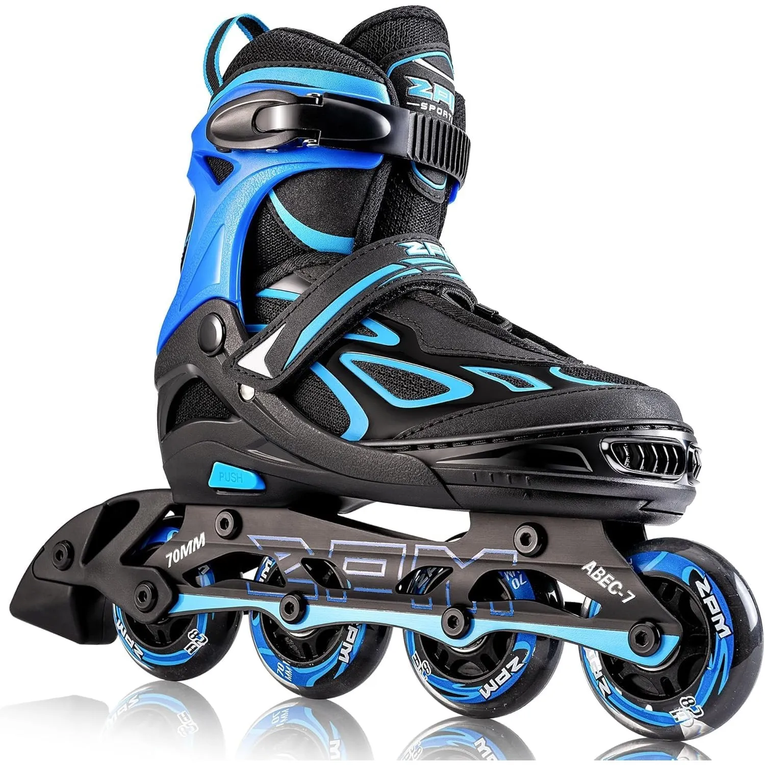 2PM SPORTS Verstellbar Inliner für Kinder, Leucht Inline Skates Rollschuhe für Damen/Herren