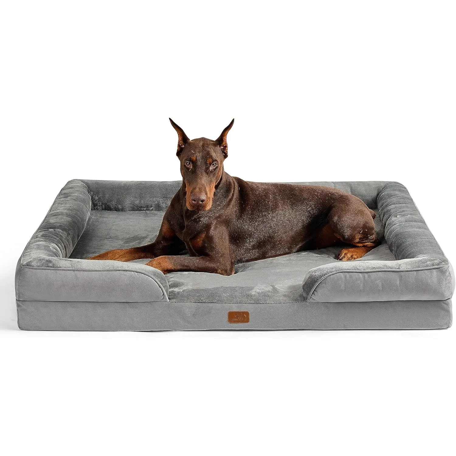 BEDSURE orthopädisches Hundebett ergonomisches Hundesofa, 132x104cm, grau