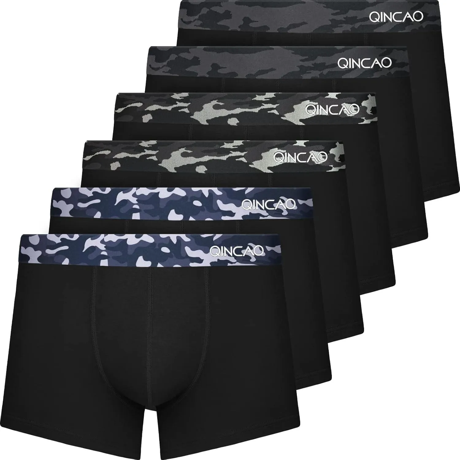 QINCAO Boxershorts Herren 6 Pack aus Baumwolle, Weich & Komfortabel | Hochwertige Baumwolle, Unterhosen Männer, der Sto…
