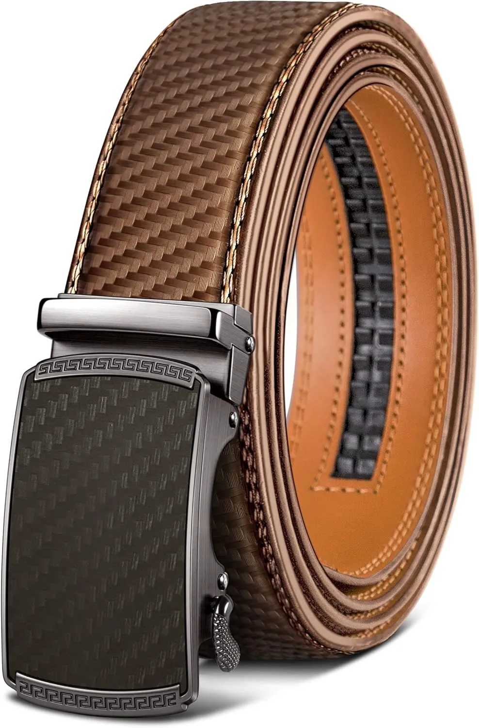 BULLIANT Gürtel Herren, Gürtel Ratsche Ledergürtel Automatikschließe für Herren Anzug Business Kleidung,Breit 35mm,Größ…