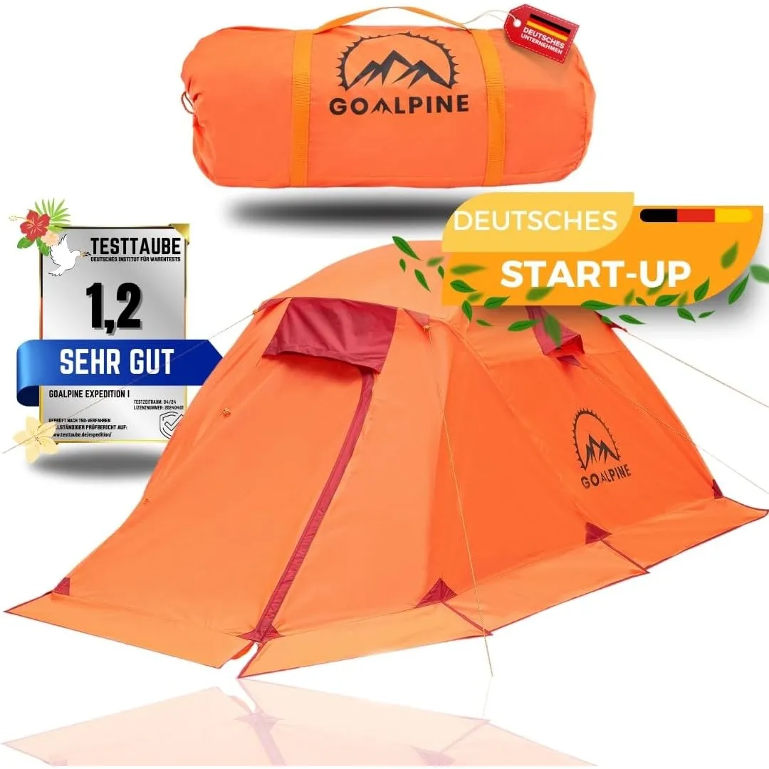 GOALPINE® Zelte für 1 & 2 große Personen | wasserdicht 4000mm | kleines Packmaß | zum Wandern, Bergtouren & Bikepacking…