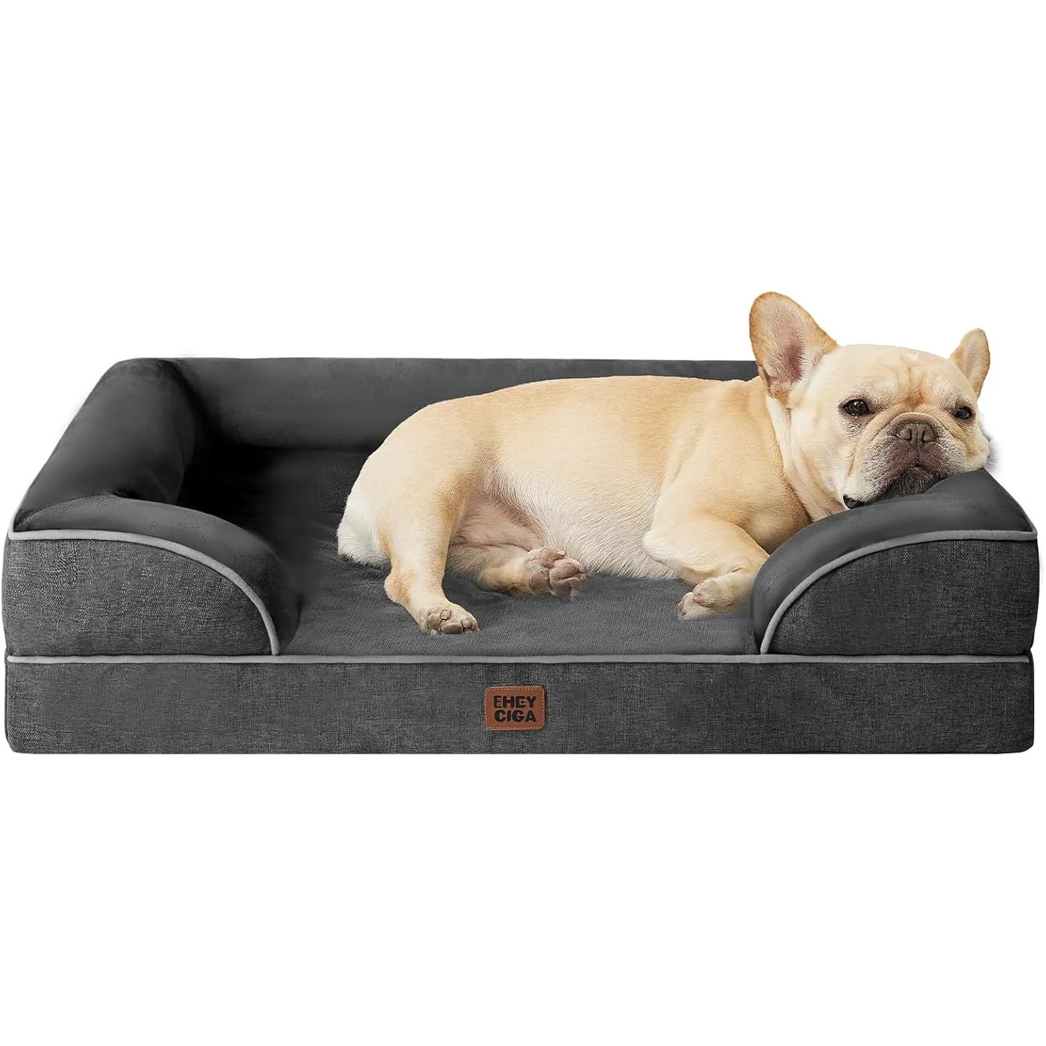EHEYCIGA Orthopädisches Hundebett Kleine Hunde, 76x51cm, Memory Foam Hundekorb Mittelgroße Hunde, Waschbar Hundesofa Wa…